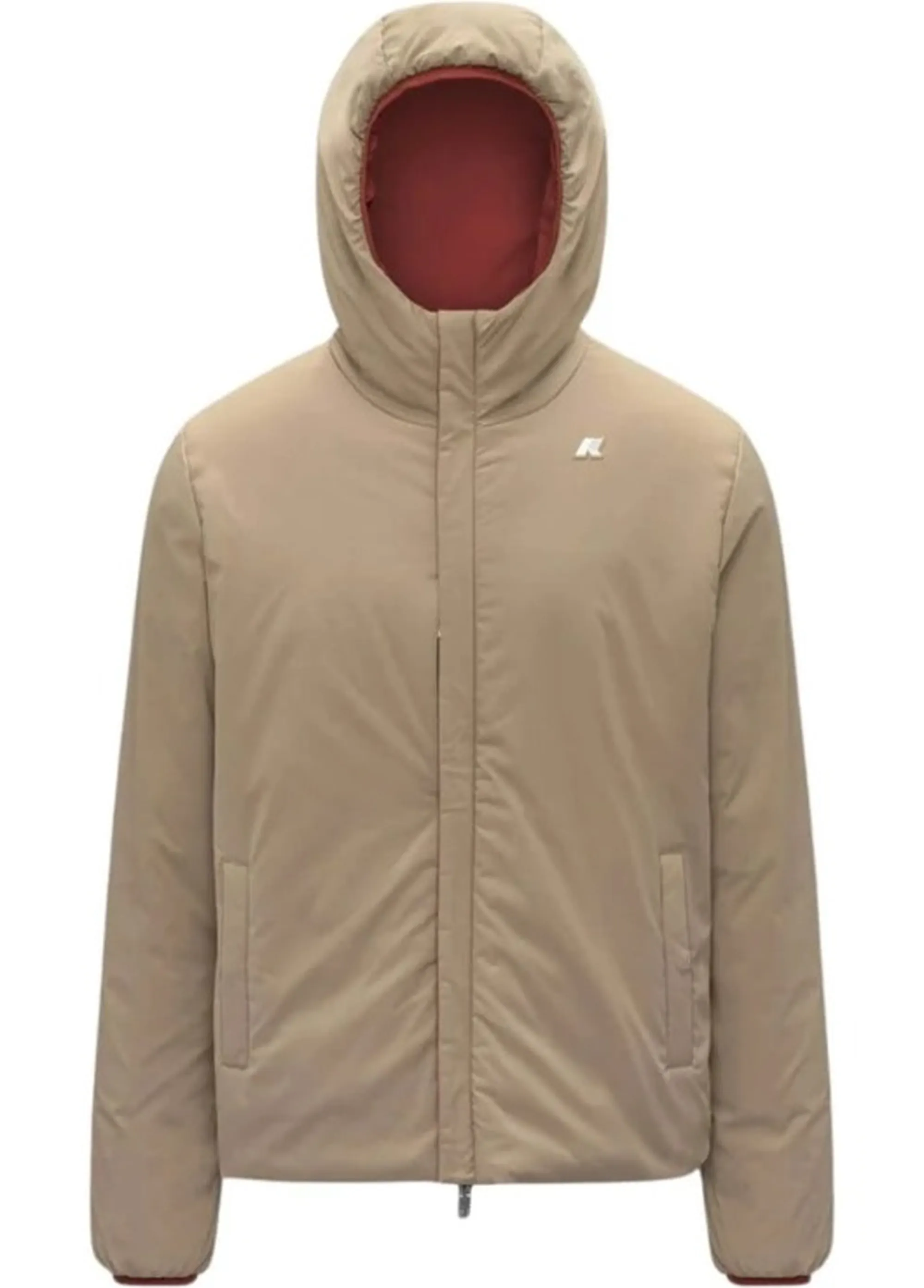 K-Way B'Giubbino Jack St Warm Reversible' Red Dk Chili - Beige K6128Vw 187373