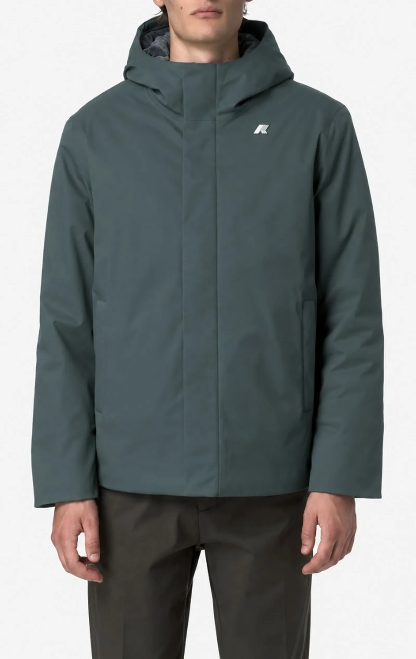 K-Way Giubbino Jacko Twill Marmotta Green Balsam - Blue Airforce K8133Dw 195688