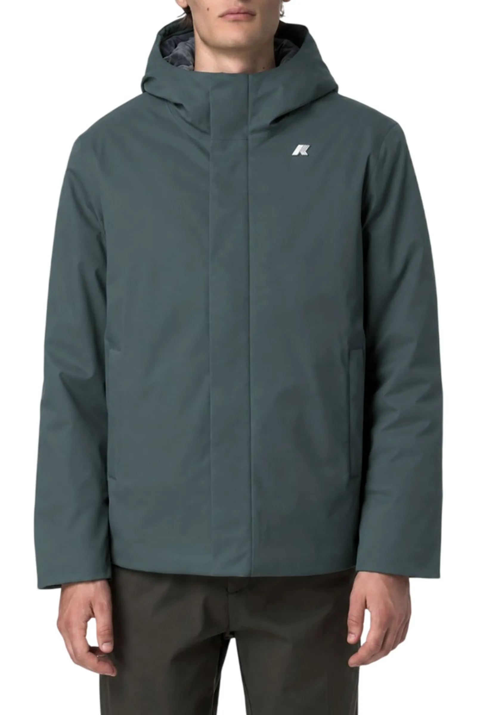 K-Way Giubbino Jacko Twill Marmotta Green Balsam - Blue Airforce K8133Dw 195820