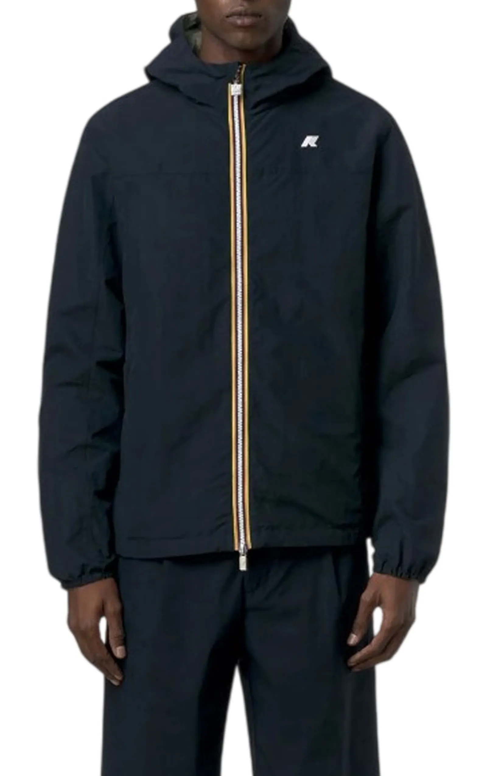 K-Way Giubbino Jake Cotton Reversible Blue Depth - Green L K51337W 179507