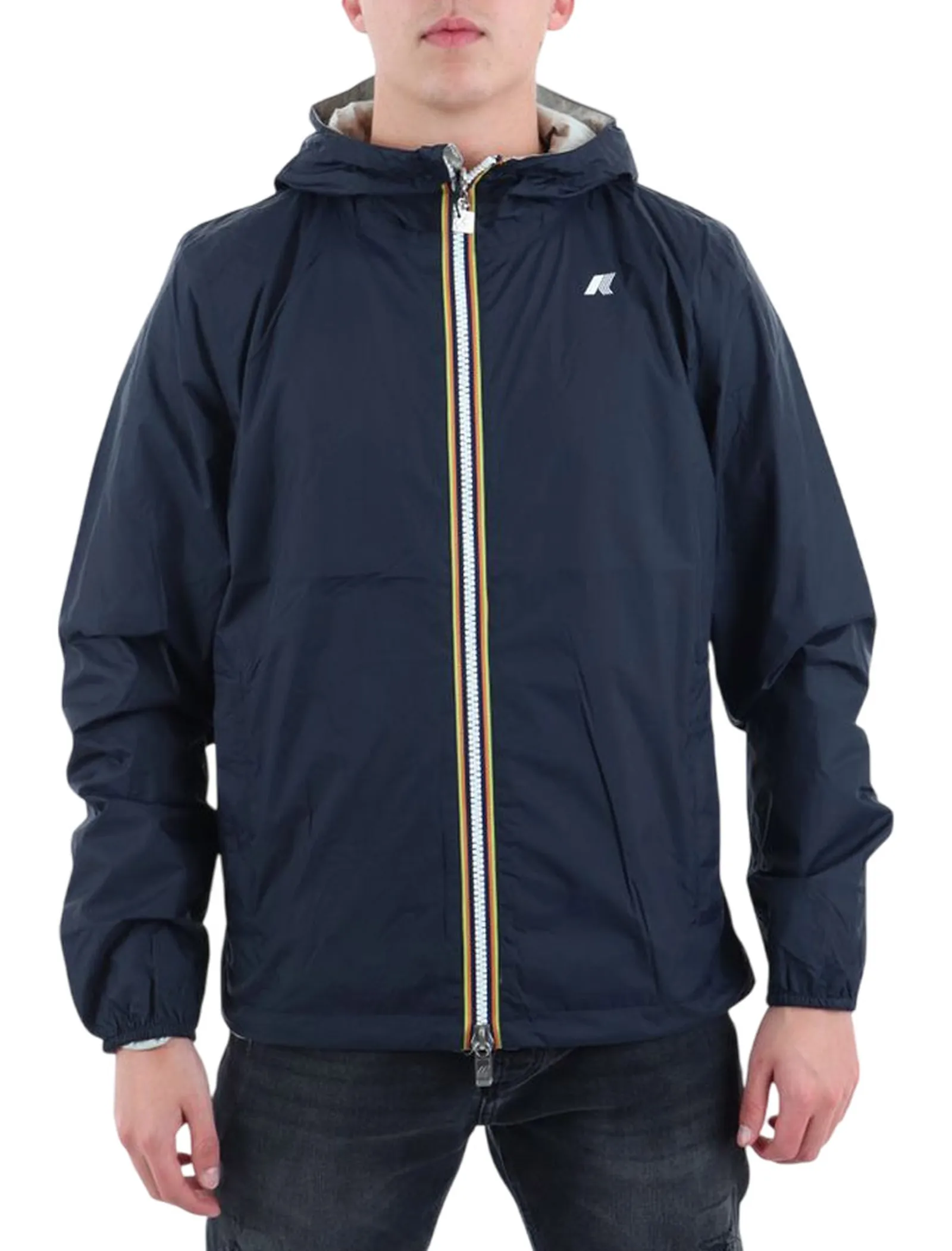 K-Way Giubbino Jake Plus.2 Reversible Blue Depht-Beige L K2124Ew 142395