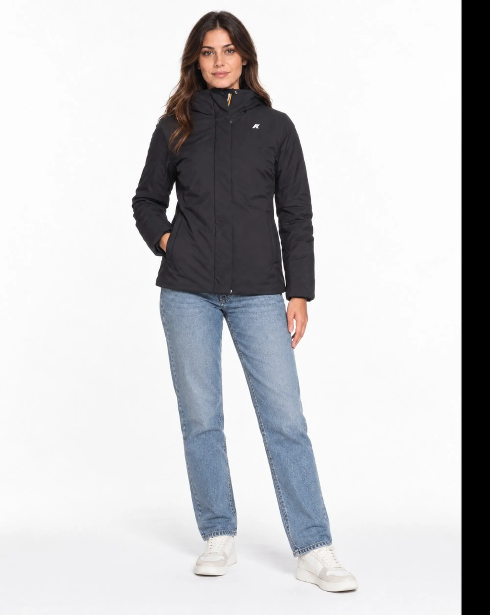 K-Way B'Lil Twill Soft Beaver Jacket' Black Pure - Grey Wa K81449W 190316
