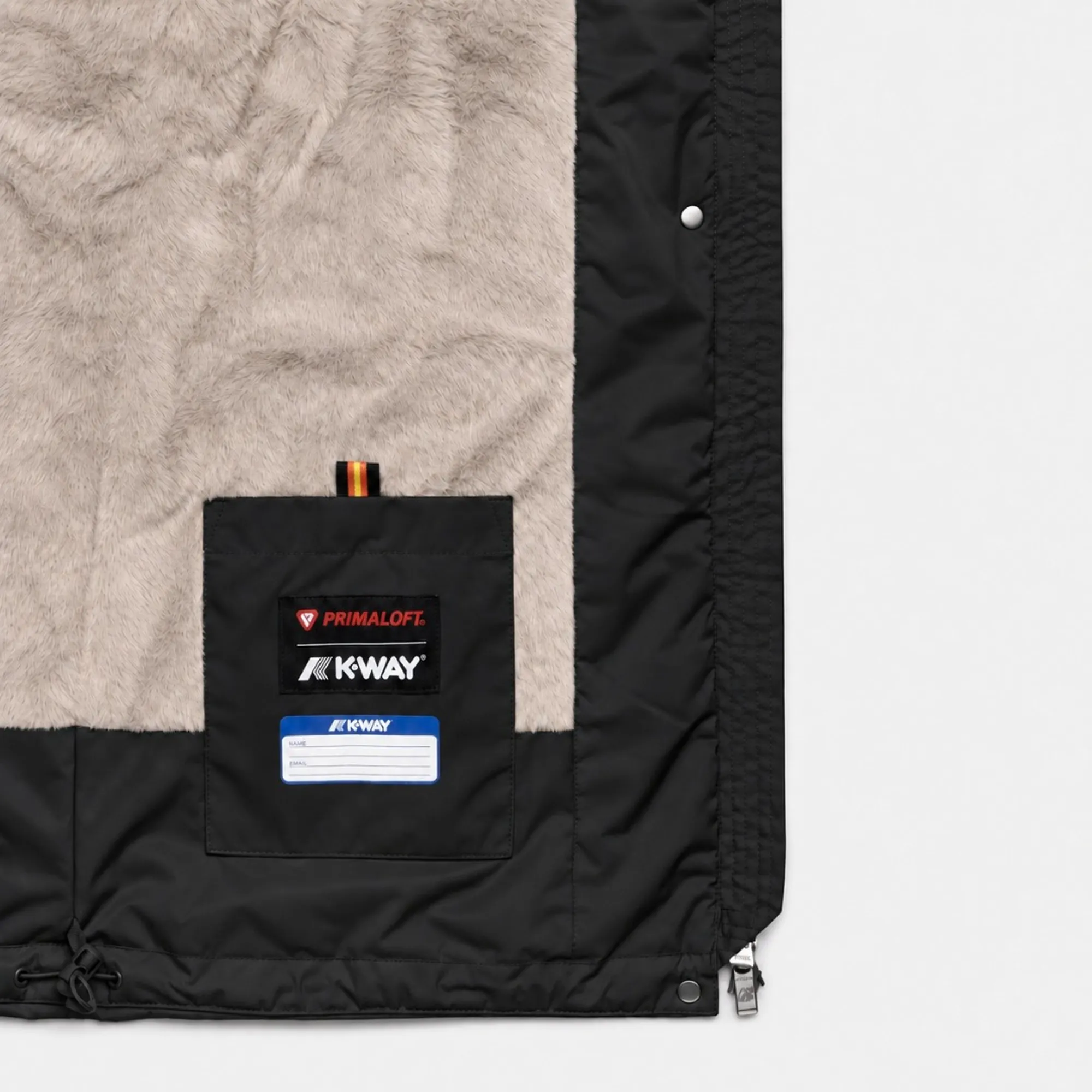 K-Way B'Lil Twill Soft Beaver Jacket' Black Pure - Grey Wa K81449W 190318