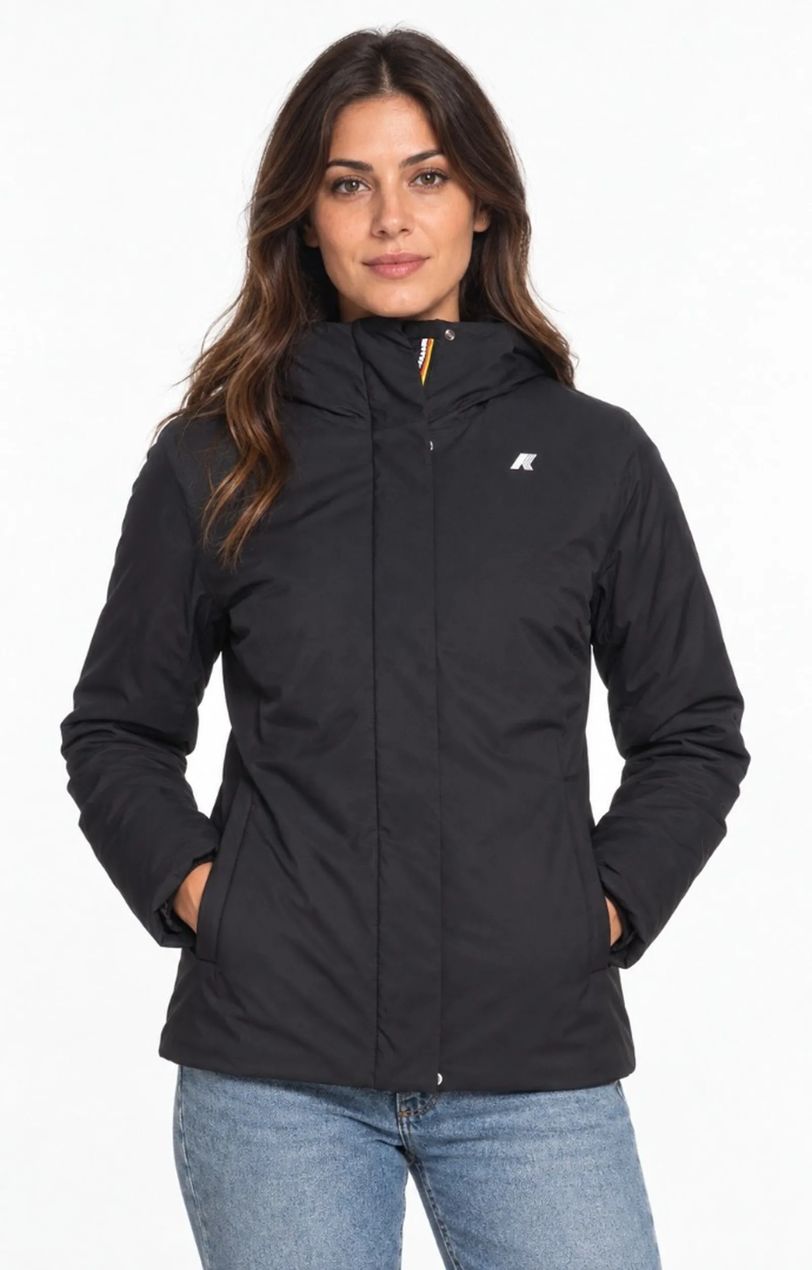 K-Way Giubbino Lil Twill Soft Beaver Black Pure - Grey Wa K81449W 190319
