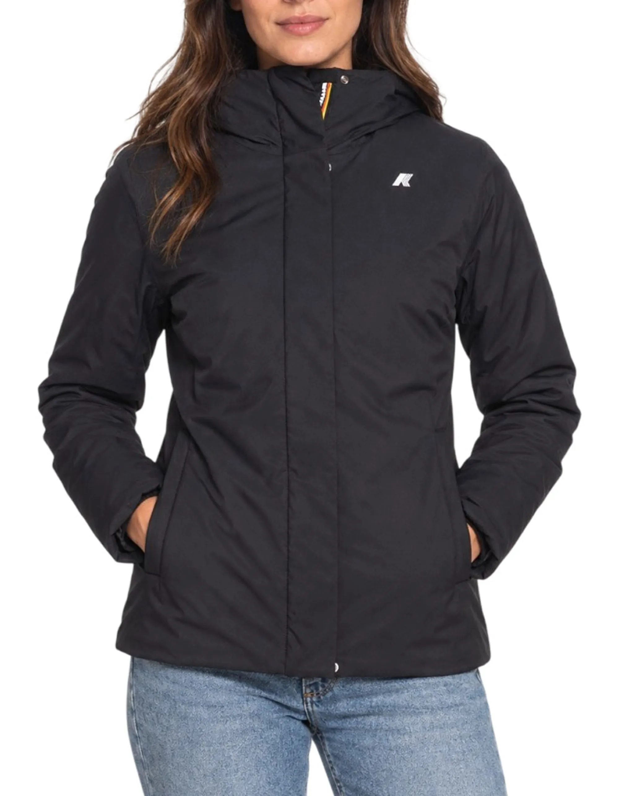 K-Way Giubbino Lil Twill Soft Beaver Black Pure - Grey Wa K81449W 190549
