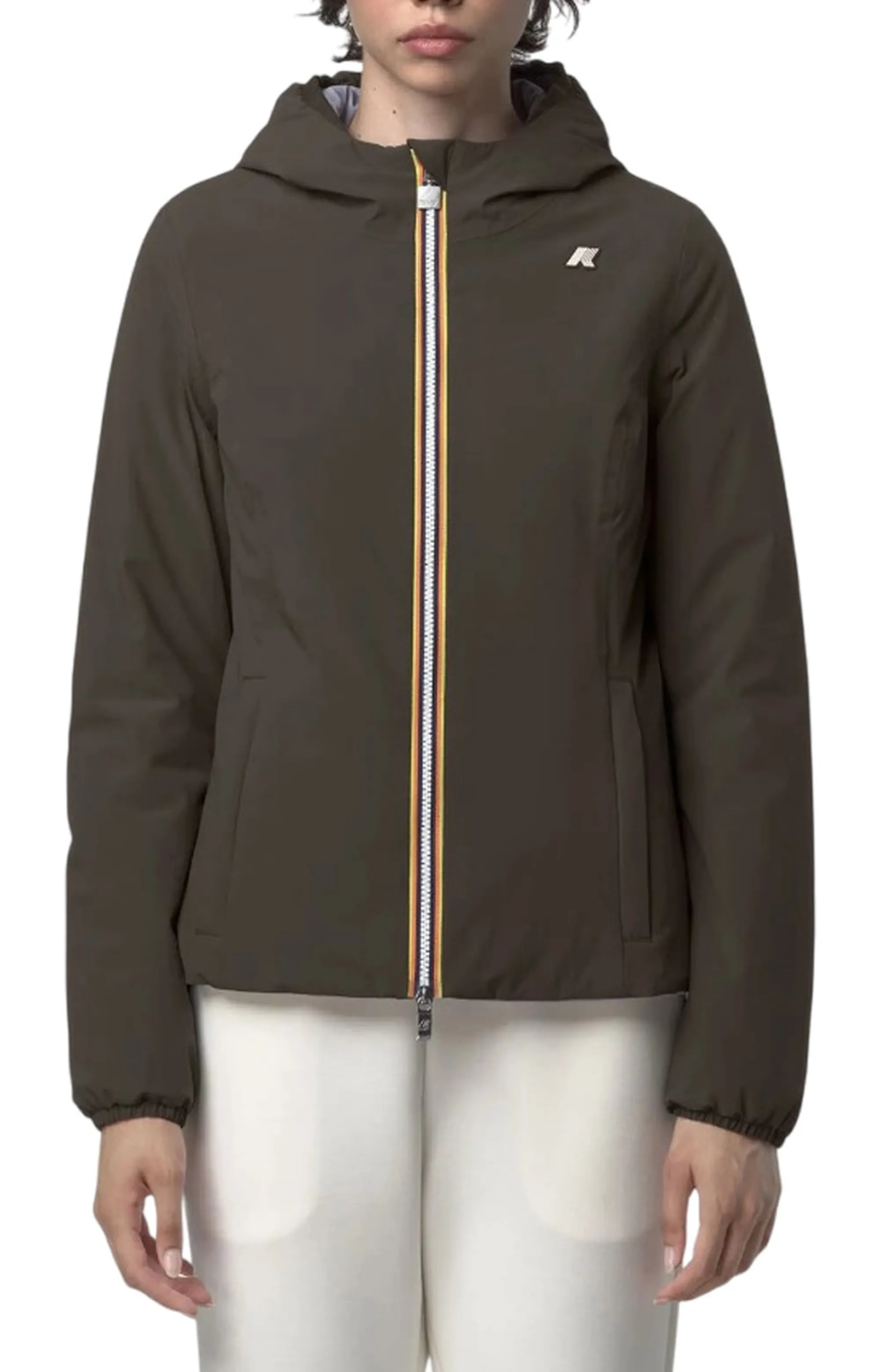 K-Way Giubbino Lily St Warm Reversible Black Olive - Violet K6128Tw 160962