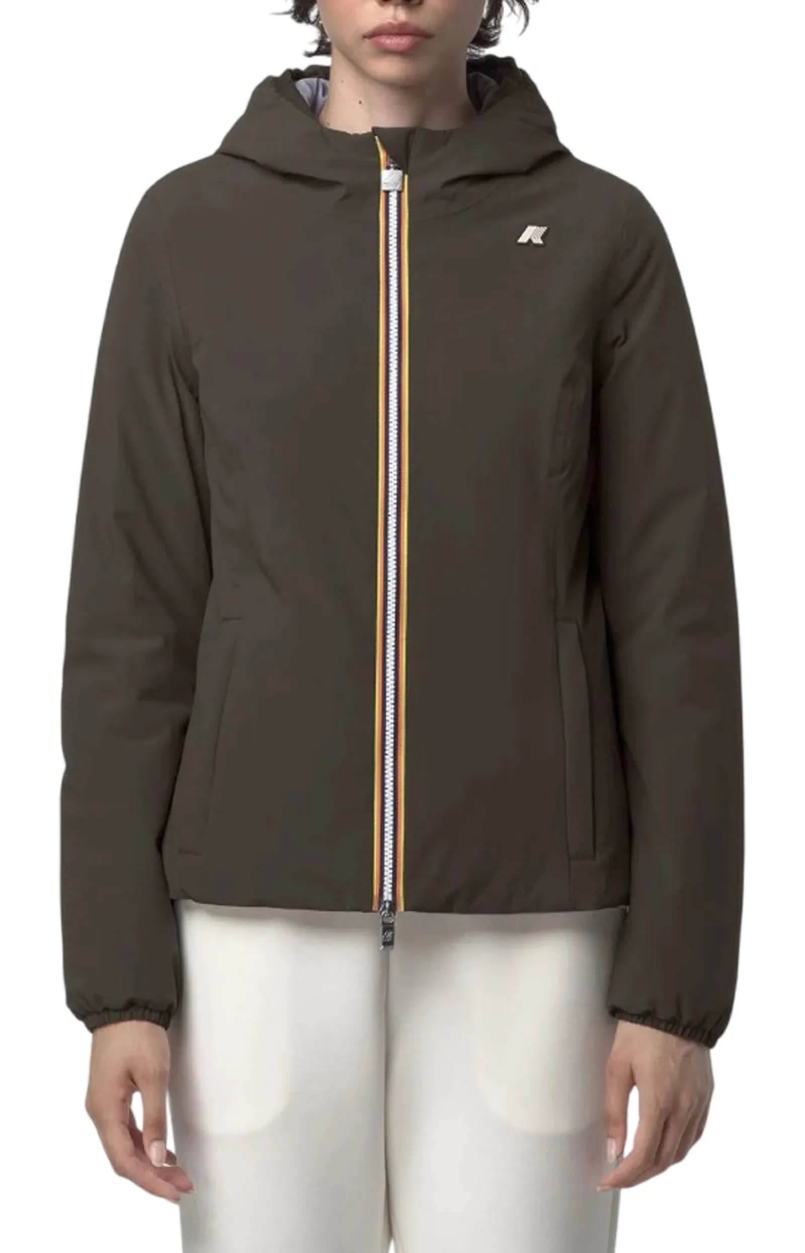 K-Way Giubbino Lily St Warm Reversible Black Olive - Violet K6128Tw 160962