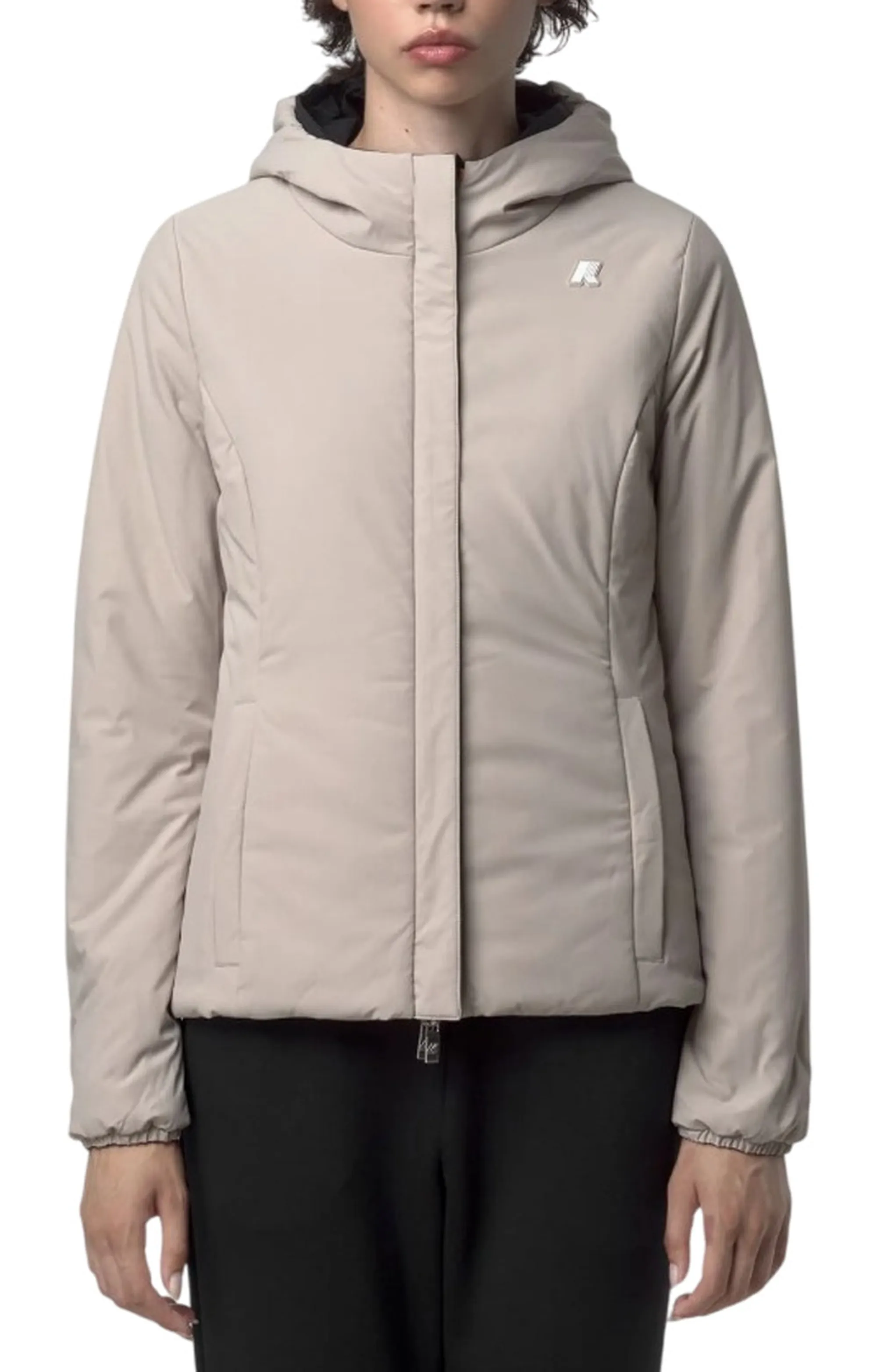 K-Way Giubbino Lily St Warm Reversible Black Pure - Beige C K6128Tw 160959