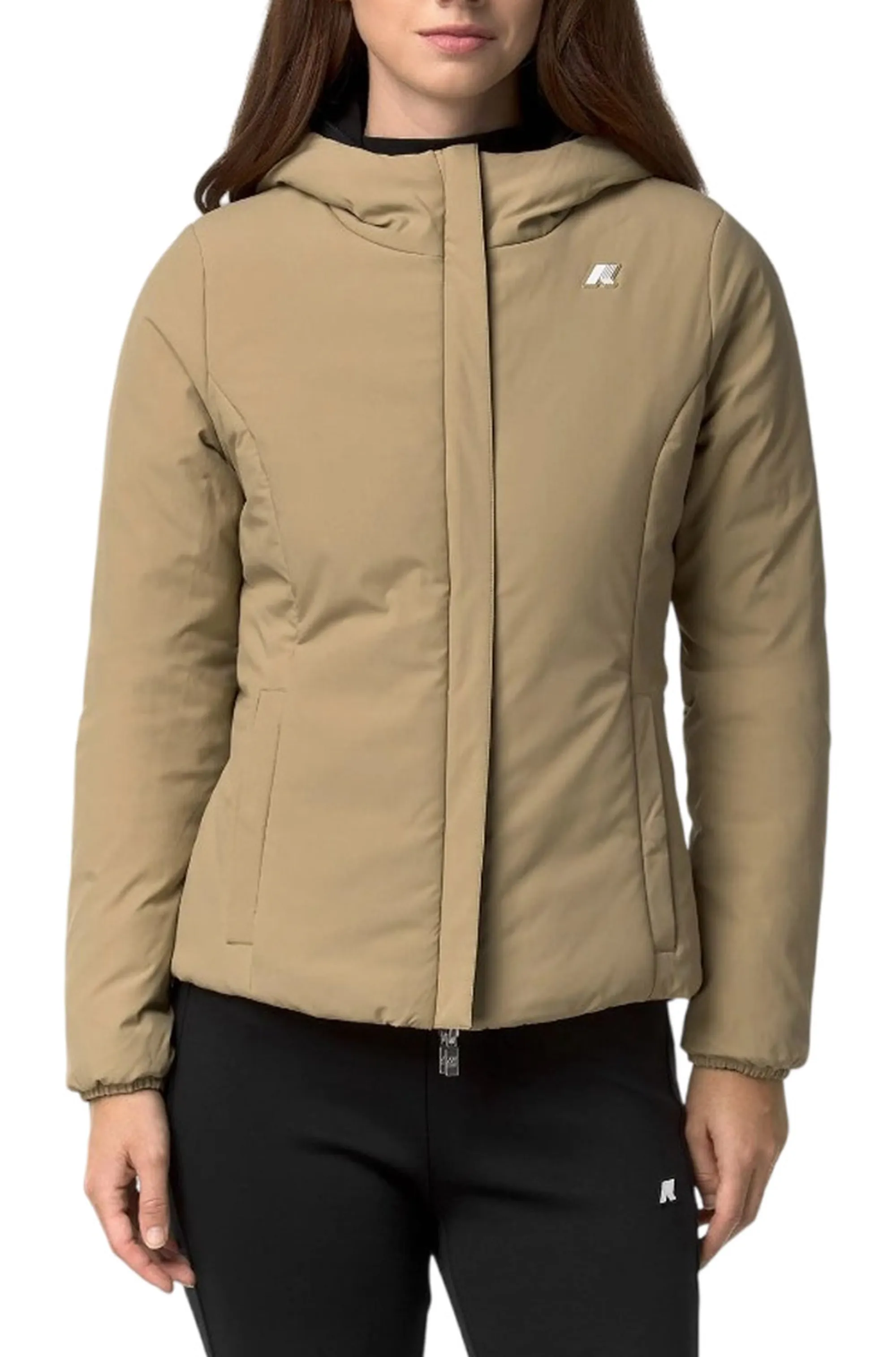 K-Way Giubbino Lily St Warm Reversible Black Pure - Beige K K6128Tw 190526