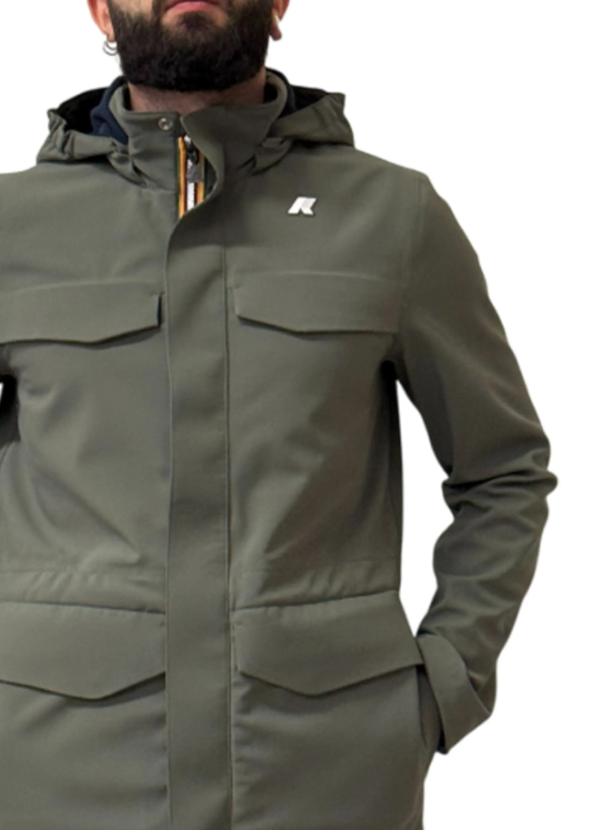 K-Way Giubbino Manphy Bonded Green B - Blue Depht K7126Vw 167505