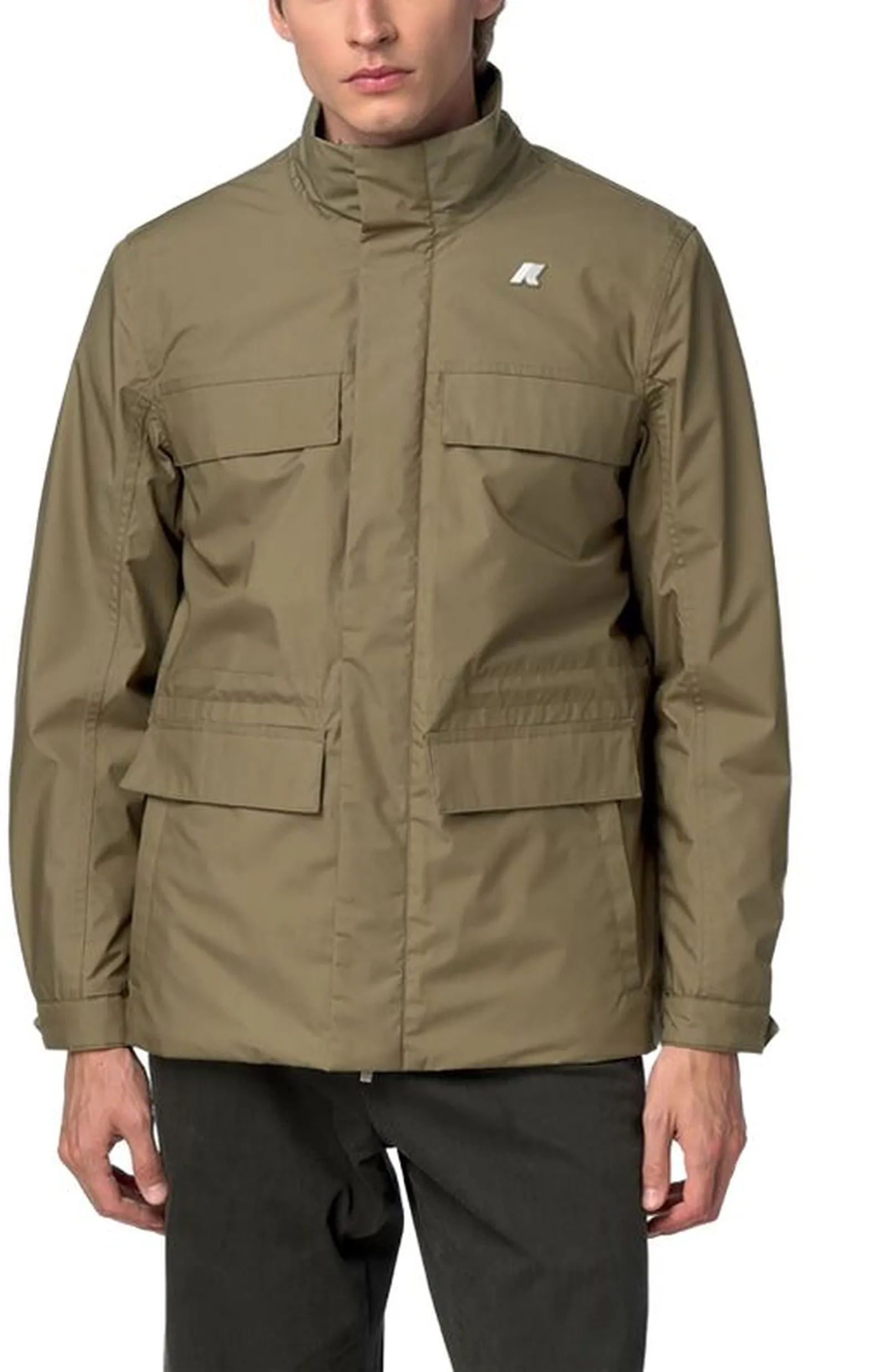 K-Way Giubbino Manuene Warm Micro Canvas Green Army K4157Ew 187447