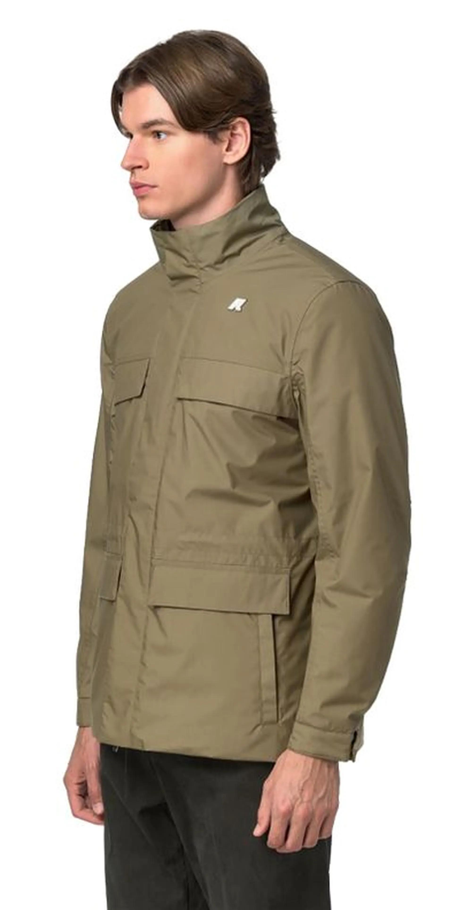 K-Way Giubbino Manuene Warm Micro Canvas Green Army K4157Ew 187448