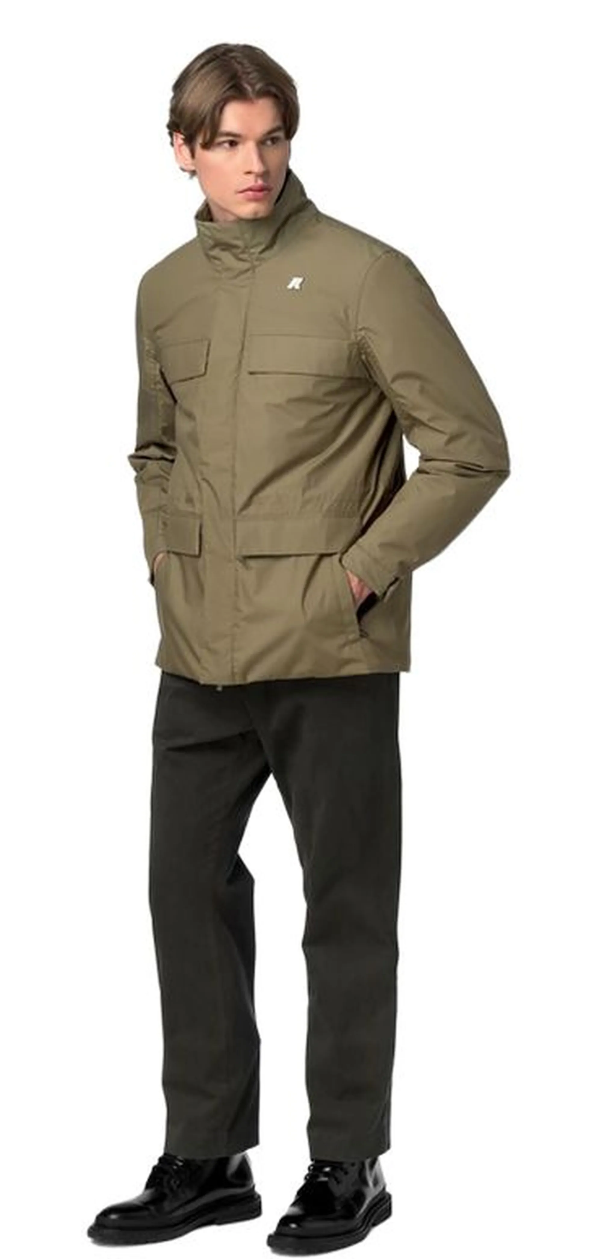 K-Way Giubbino Manuene Warm Micro Canvas Green Army K4157Ew 187450