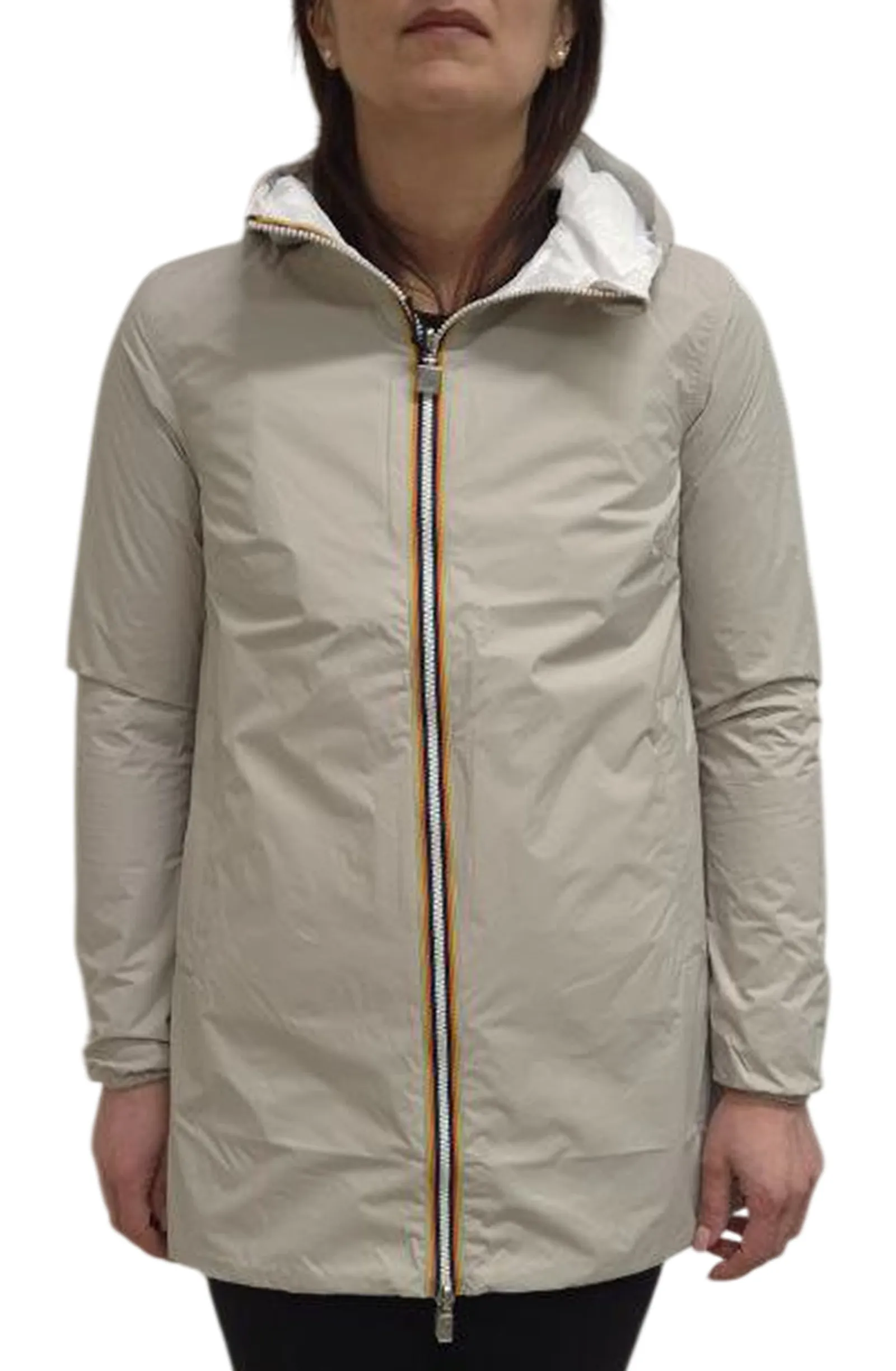 K-Way Giubbino Sophie Plus.2 Reversible Beige Lt - White K7123Mw 179339