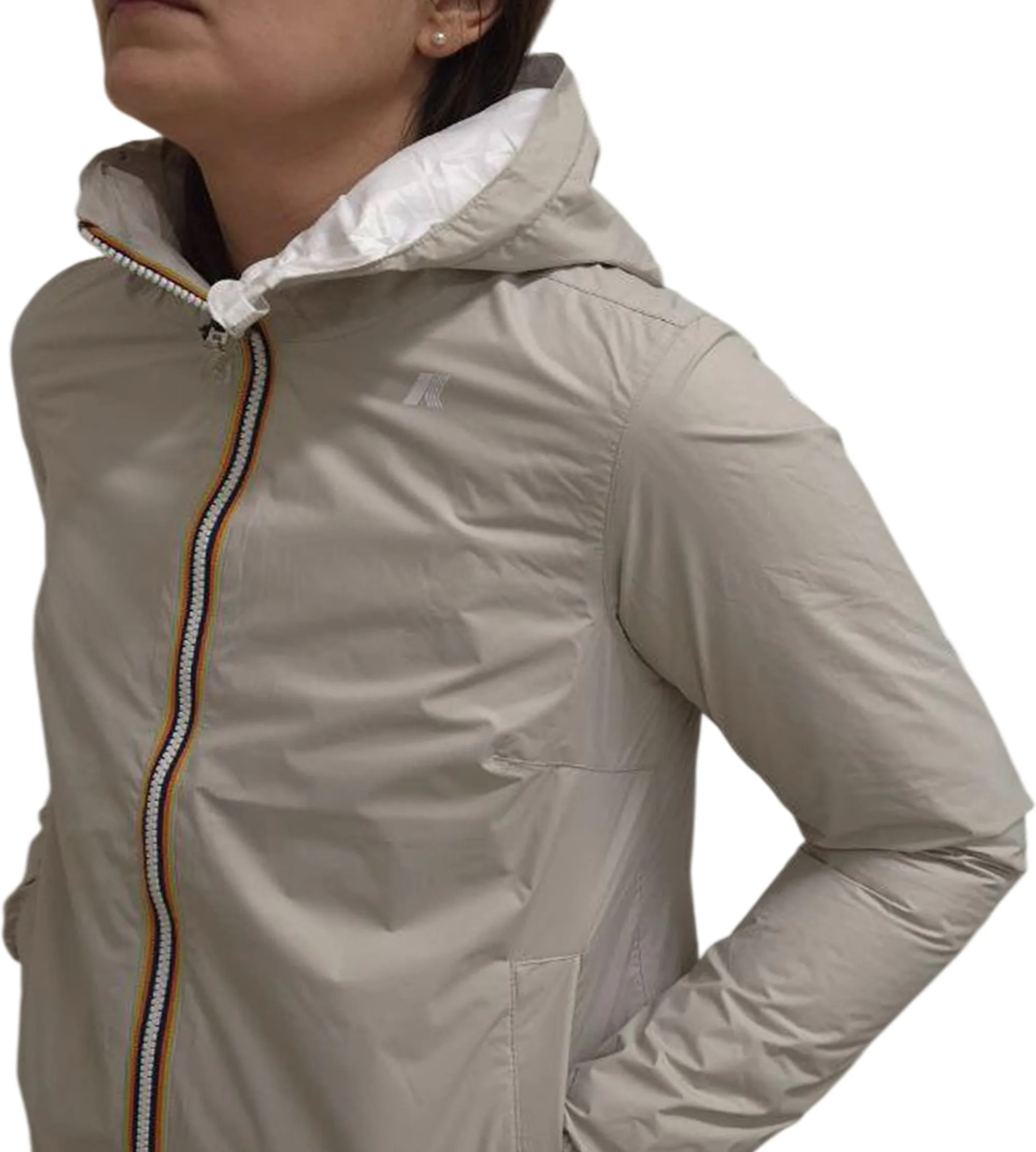 K-Way Giubbino Sophie Plus.2 Reversible Beige Lt - White K7123Mw 179341