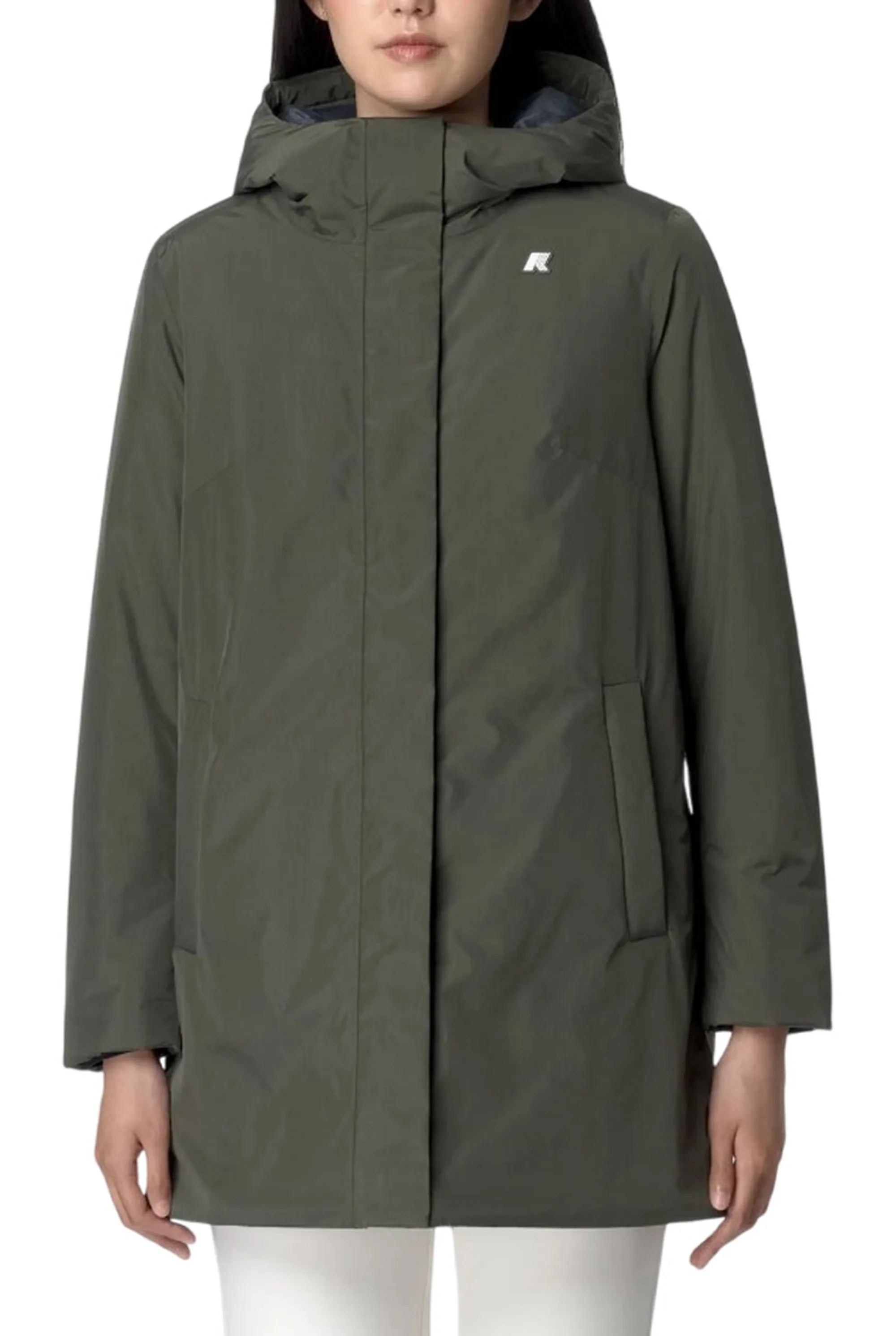 K-Way Giubbino Sophie Soft Touch Marmotta Green B - Blue A K71326W 160992