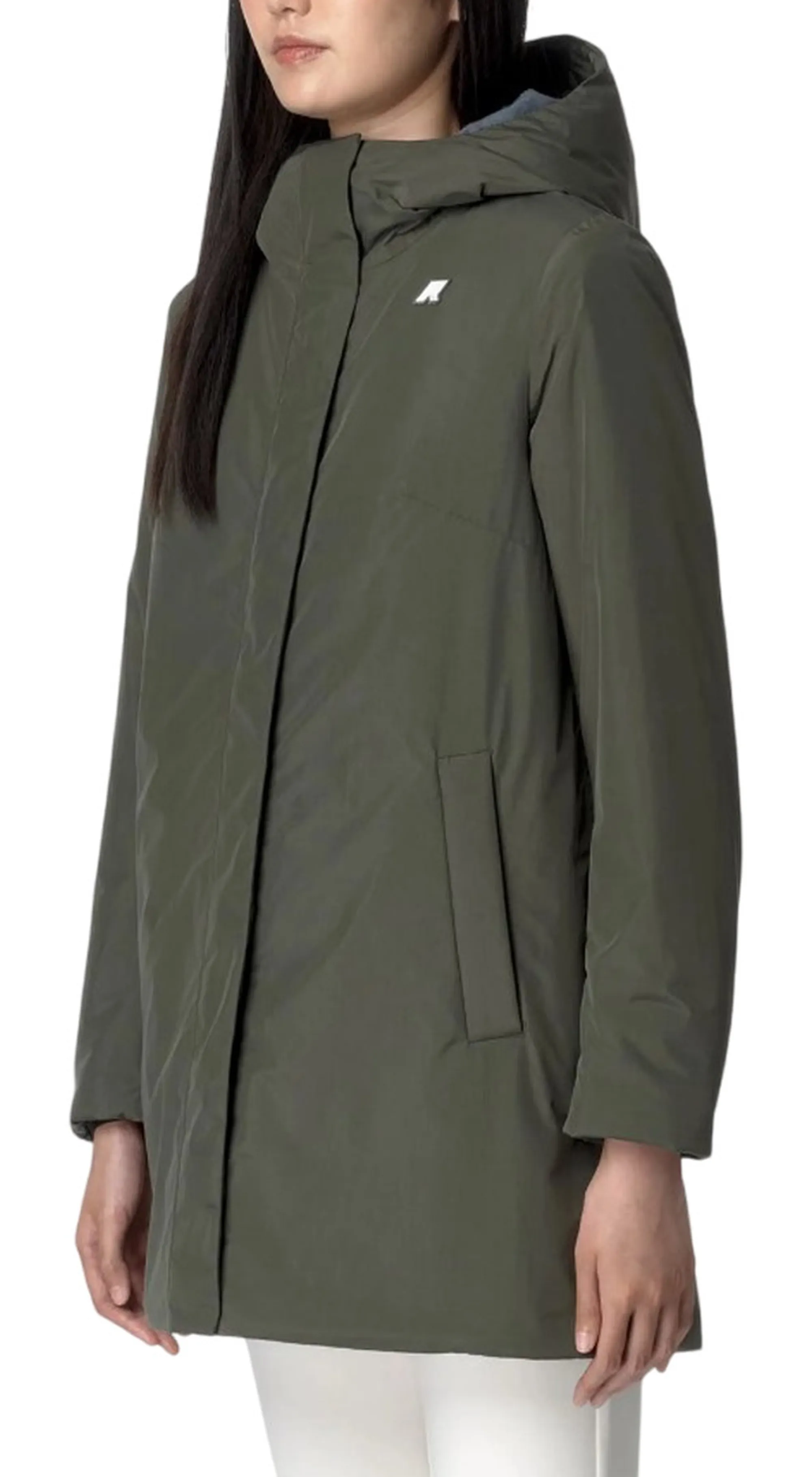 K-Way Giubbino Sophie Soft Touch Marmotta Green B - Blue A K71326W 160994