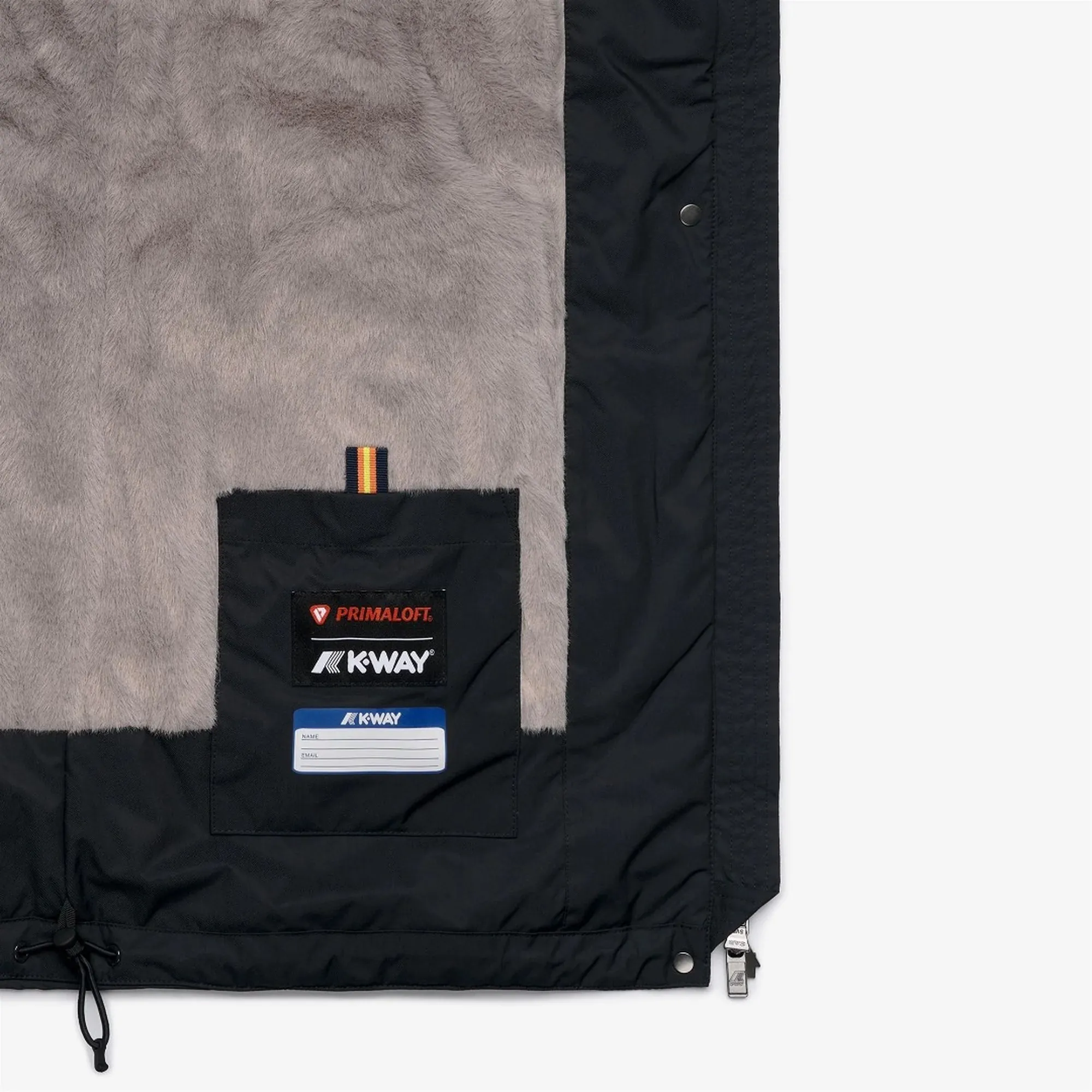 K-Way B'Sophie Twill Soft Beaver Jacket' Black Pure - Grey Wa K8144Cw 190282