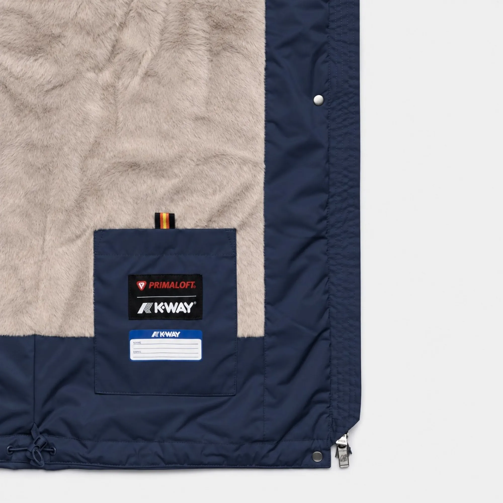 K-Way B'Sophie Twill Soft Beaver Jacket' Blue Depth - Grey Wa K8144Cw 190296