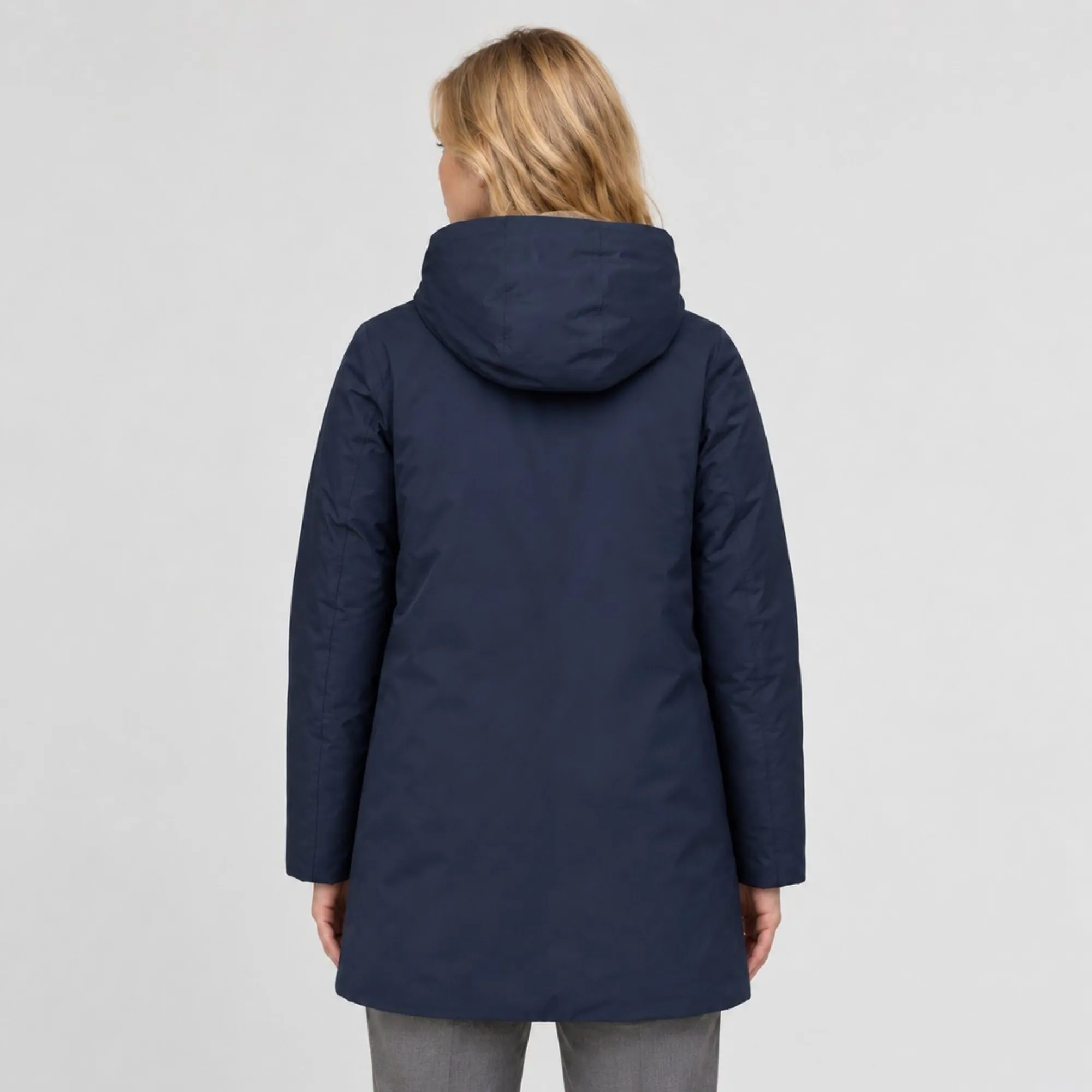 K-Way B'Sophie Twill Soft Beaver Jacket' Blue Depth - Grey Wa K8144Cw 190298
