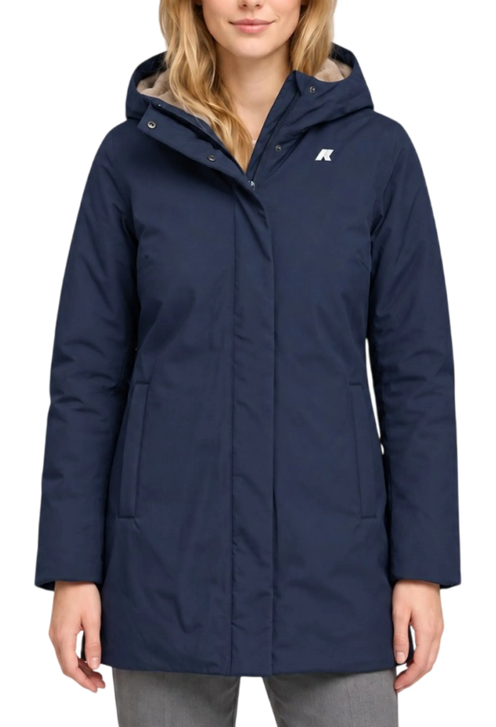 K-Way Giubbino Sophie Twill Soft Beaver Blue Depth - Grey Wa K8144Cw 190568