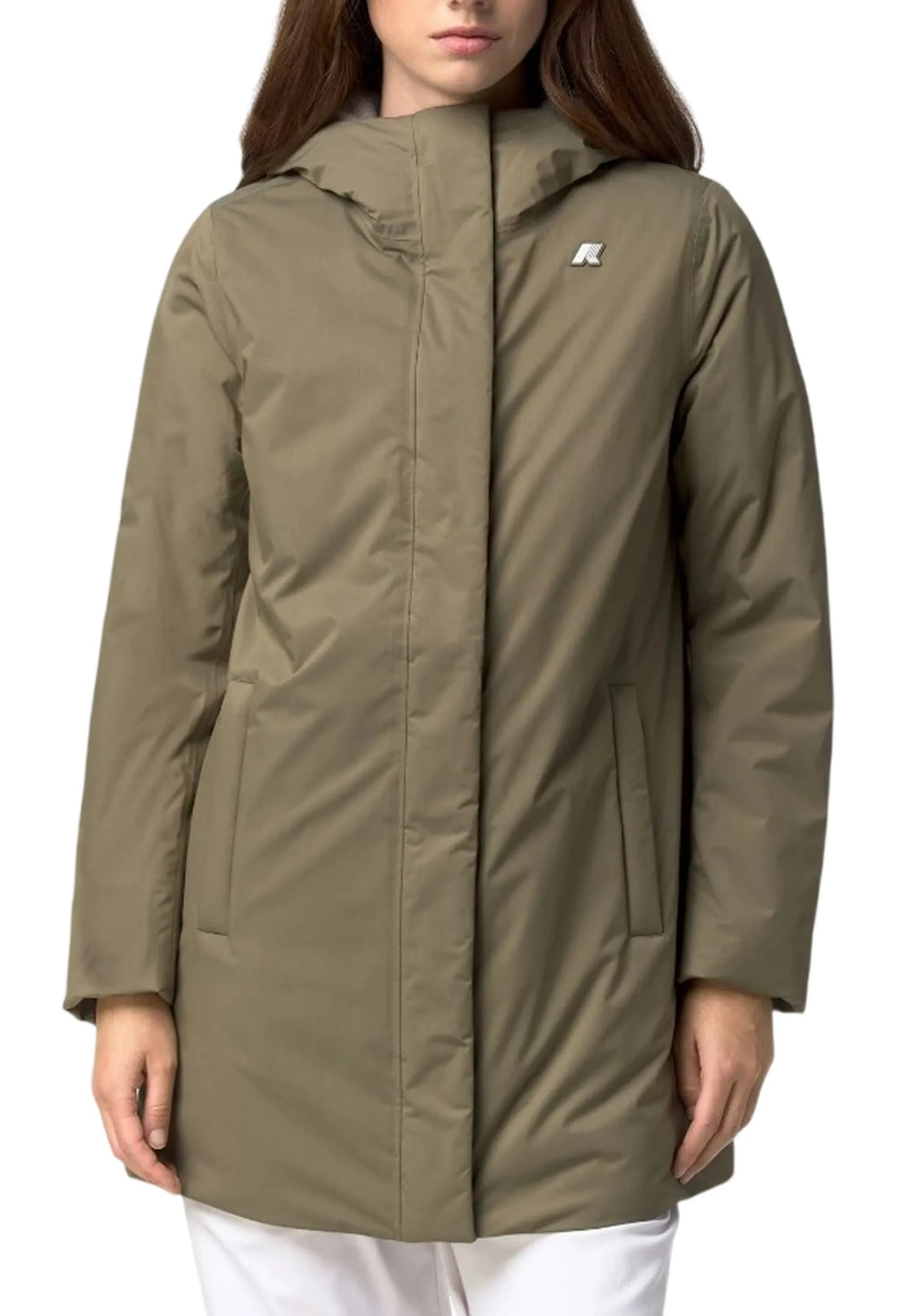 K-Way Giubbino Sophie Twill Soft Beaver Green Army - Grey Wa K8144Cw 190572