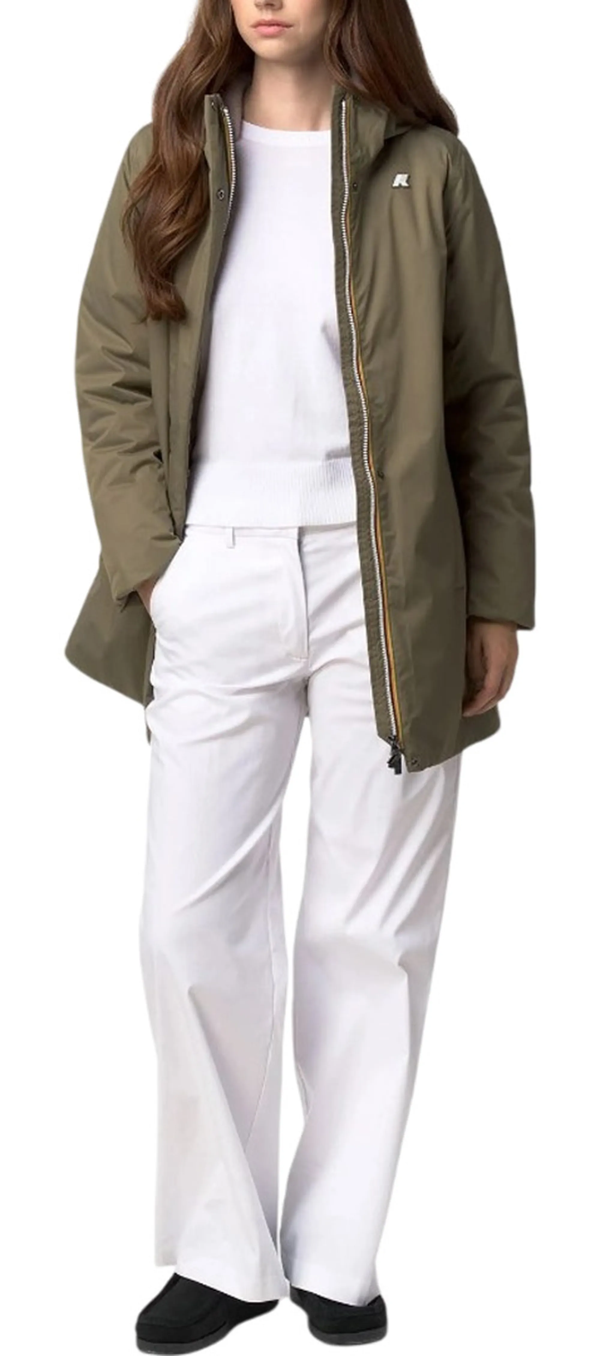 K-Way Giubbino Sophie Twill Soft Beaver Green Army - Grey Wa K8144Cw 190575