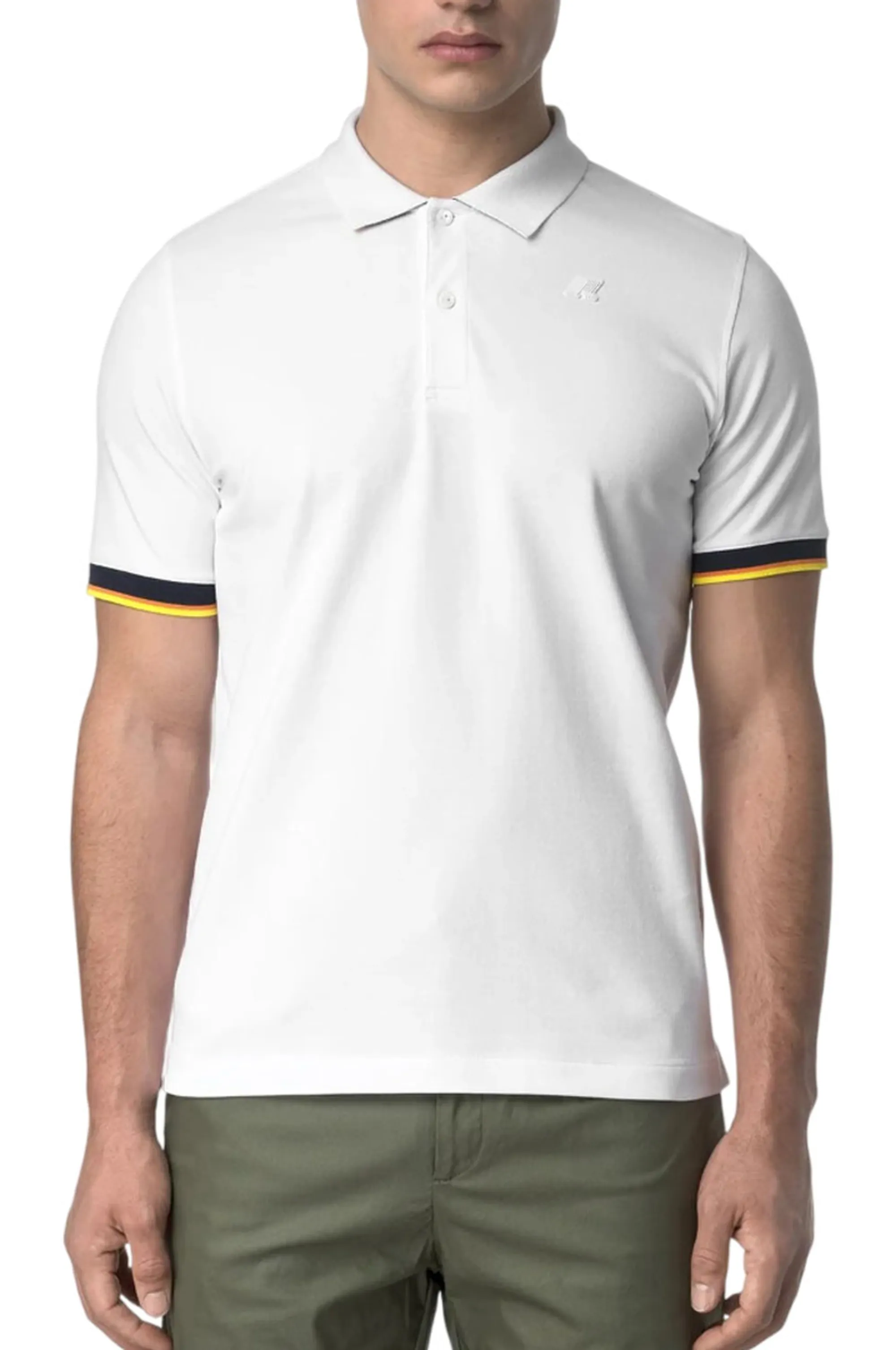K-Way B'Polo Vincent Pique Slim' White K1125Bw 179630