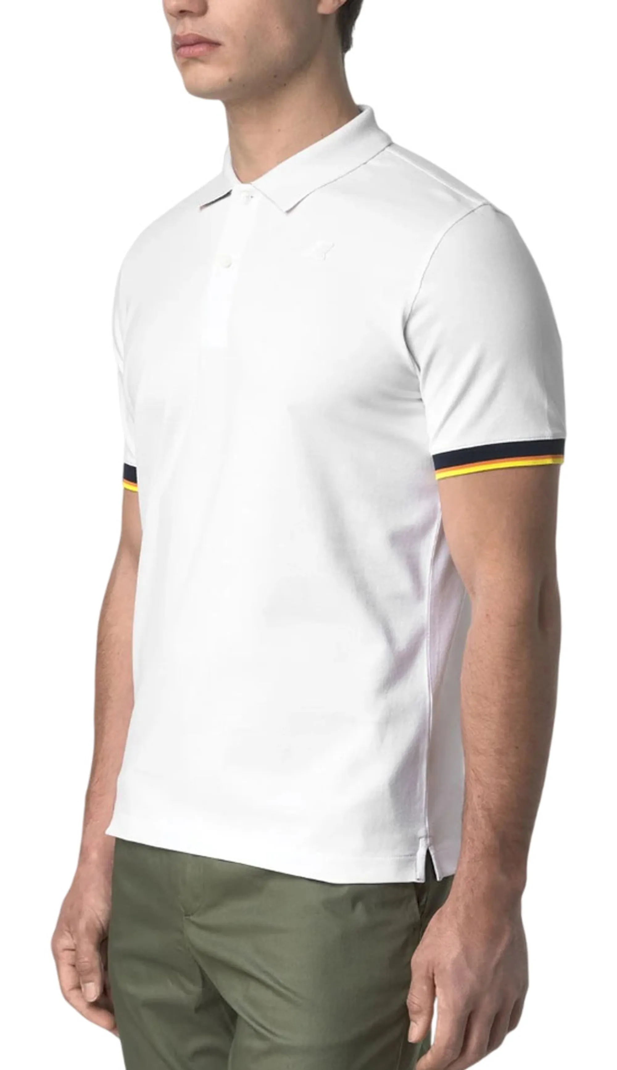 K-Way B'Polo Vincent Pique Slim' White K1125Bw 179633