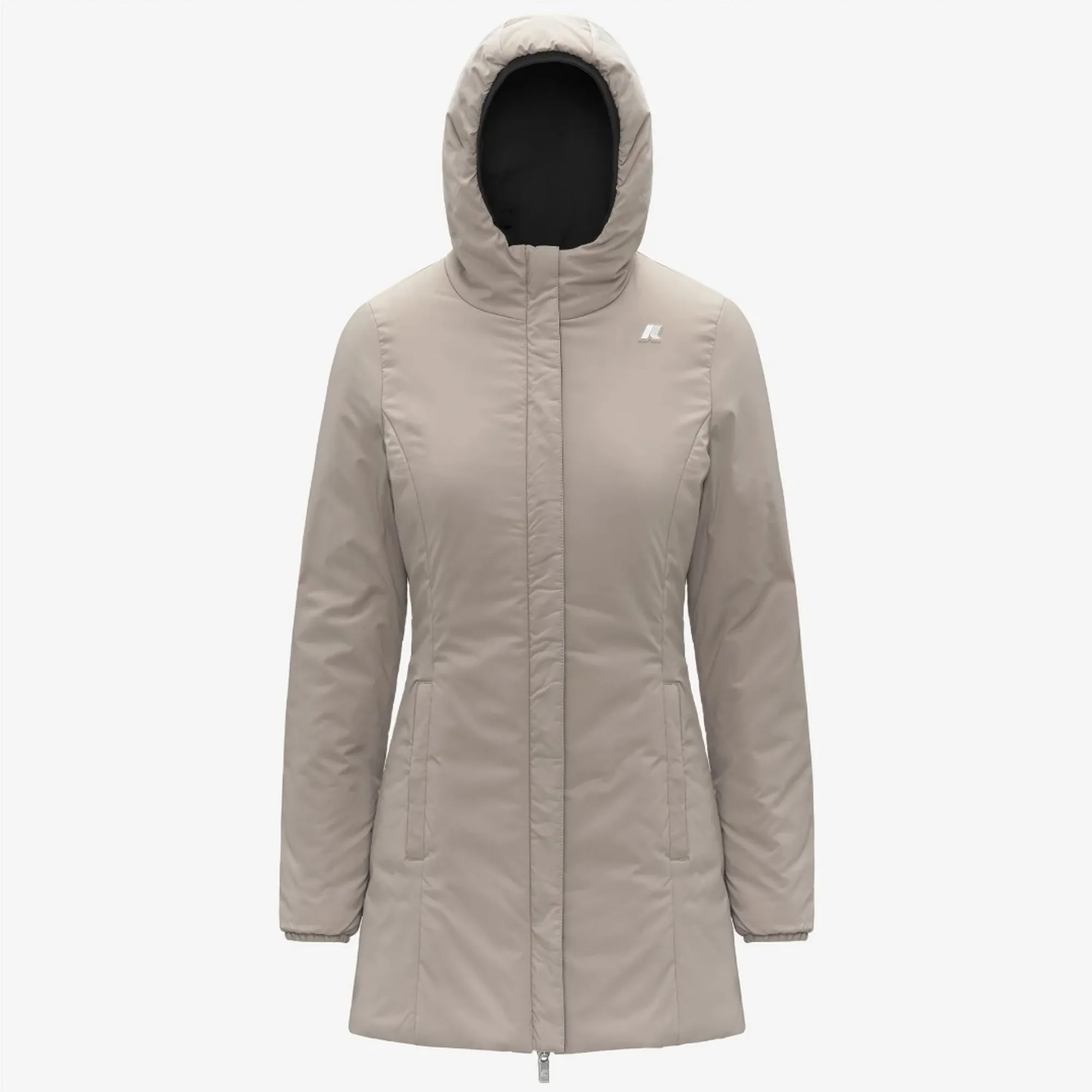 K-Way Trench Denise St Warm Reversible Black Pure - Beige C K6128Uw 169305