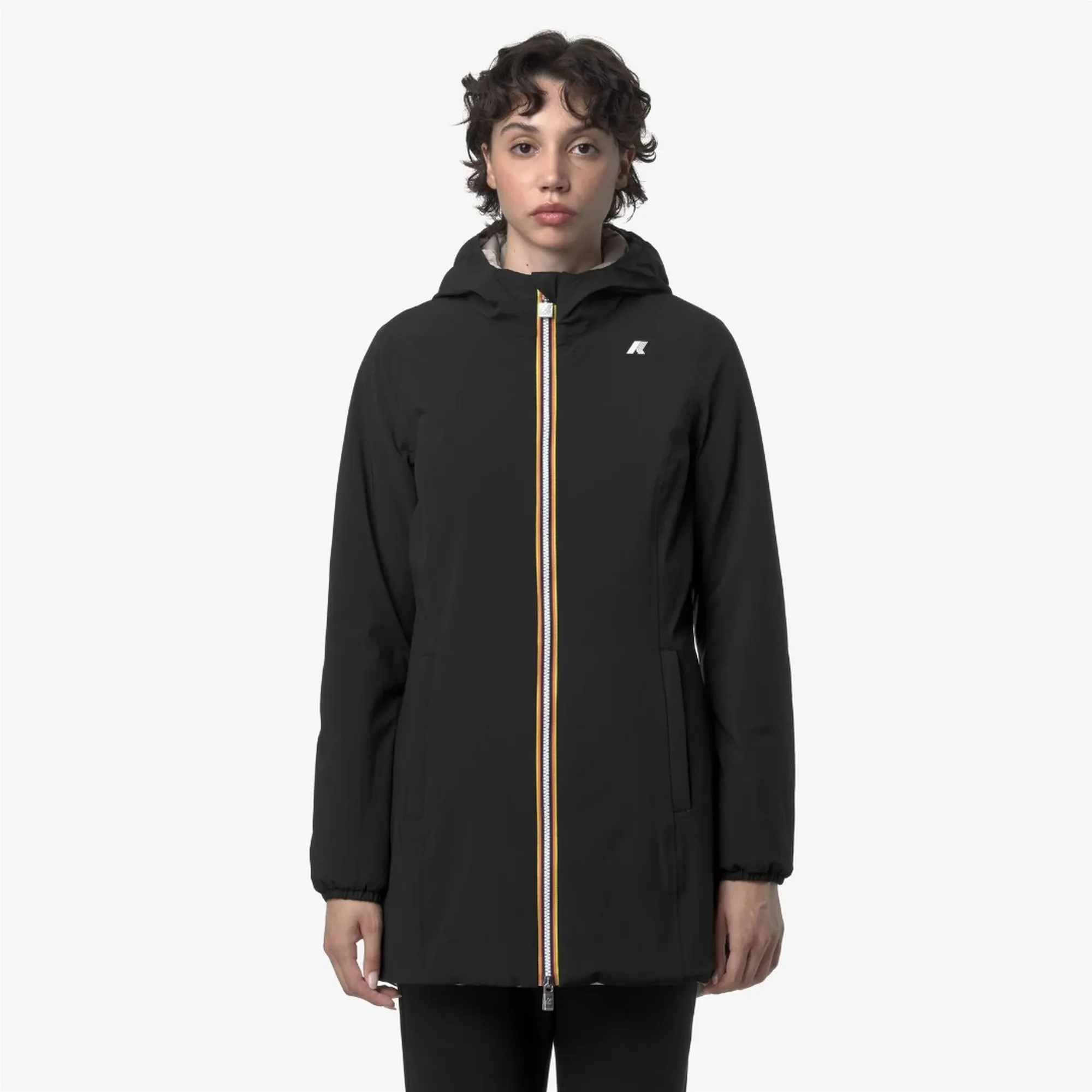 K-Way Trench Denise St Warm Reversible Black Pure - Beige C K6128Uw 169308