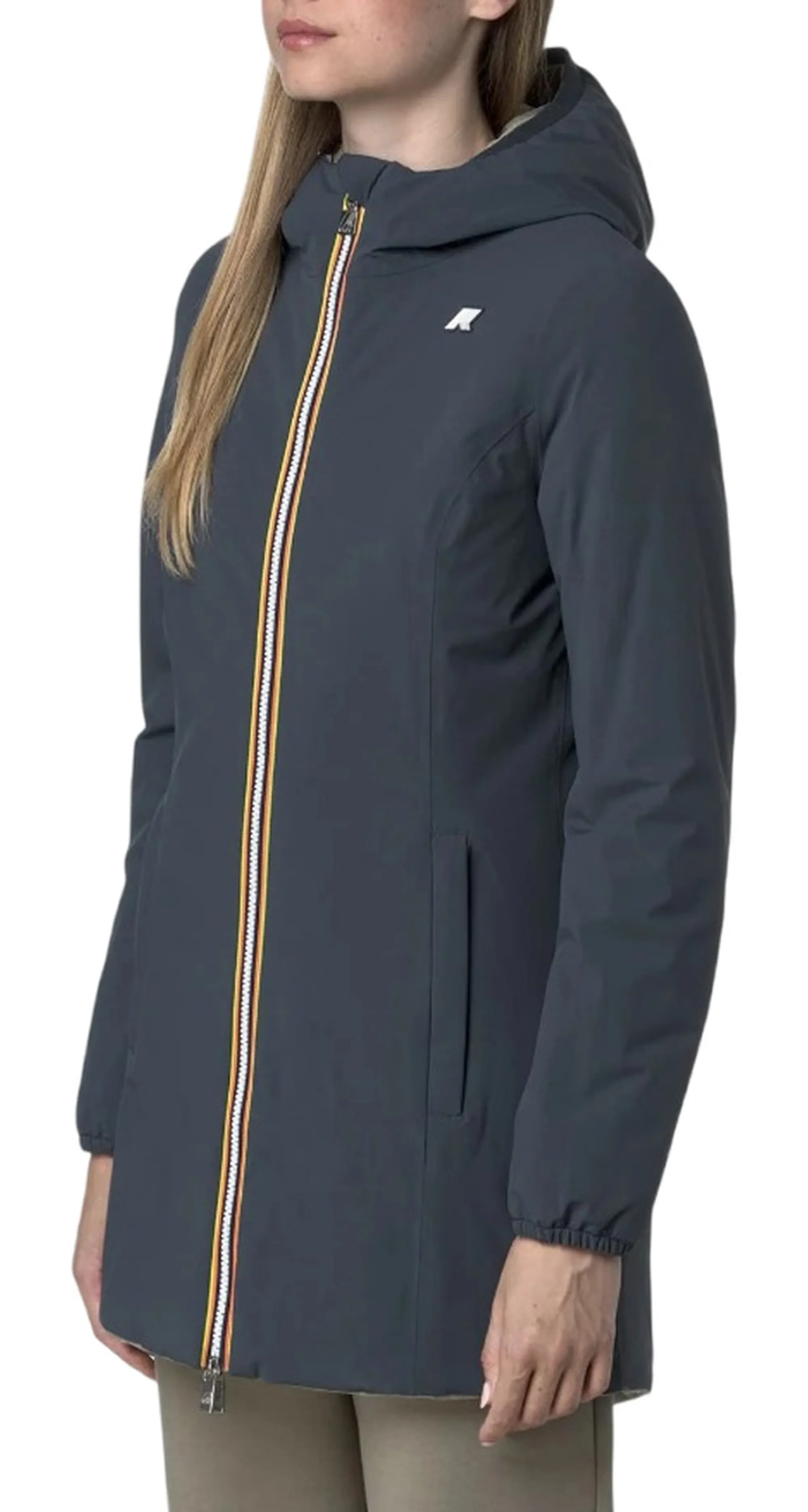 K-Way B'Denise St Warm Reversible Jacket' Blue Airforce - Green Oak K6128Uw 160998