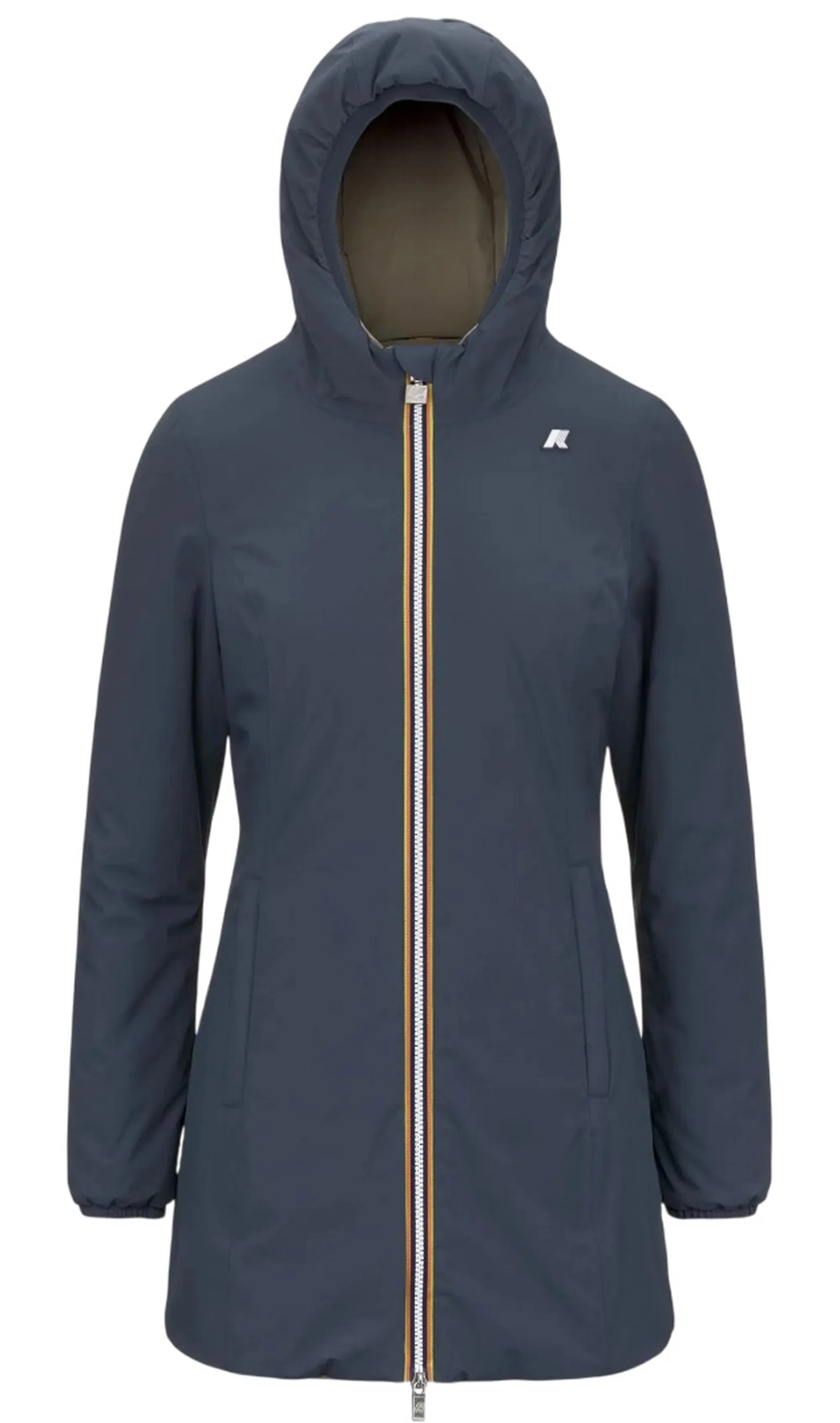 K-Way B'Denise St Warm Reversible Jacket' Blue Airforce - Green Oak K6128Uw 161001