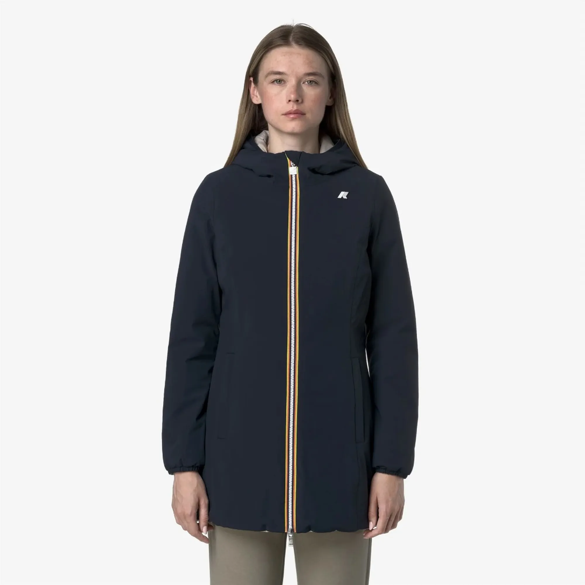 K-Way Trench Denise St Warm Reversible Blue Depht - Beige C K6128Uw 169300