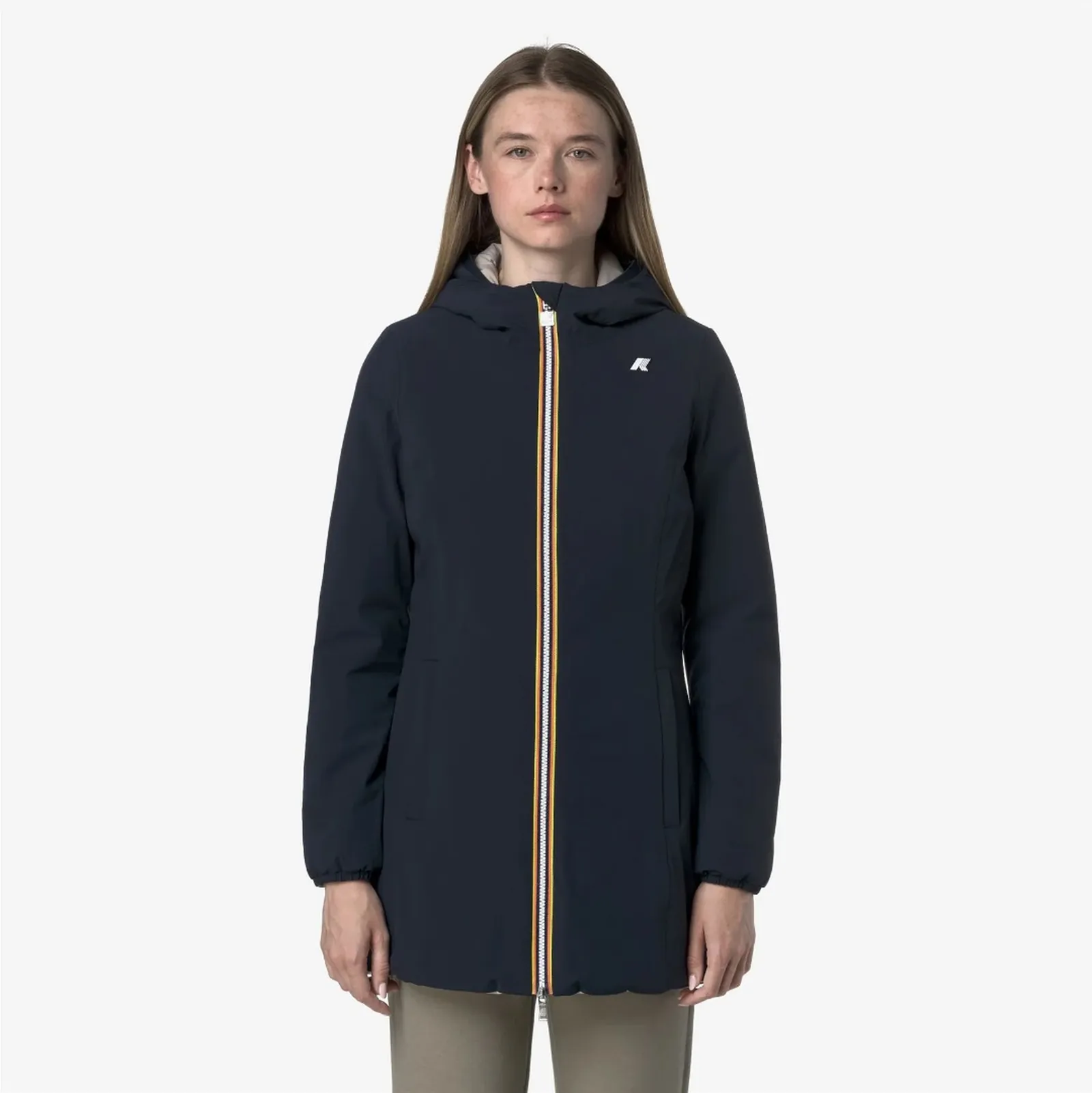 K-Way Trench Denise St Warm Reversible Blue Depht - Beige C K6128Uw 169300