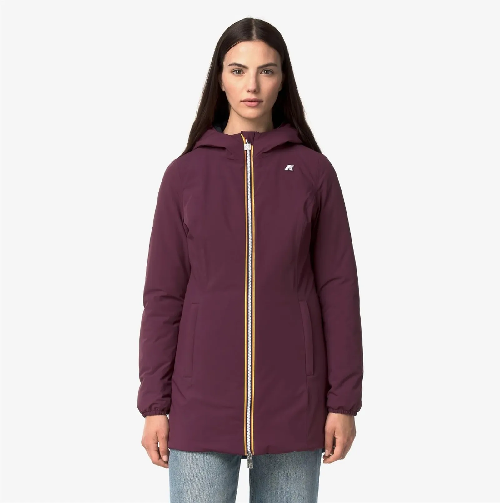 K-Way Trench Denise St Warm Reversible Violet Mauve Wine - Blue Depth K6128Uw 190384