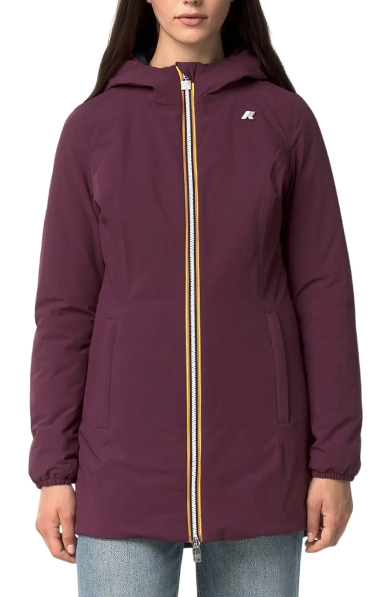 K-Way Trench Denise St Warm Reversible Violet Mauve Wine - Blue Depth K6128Uw 190620