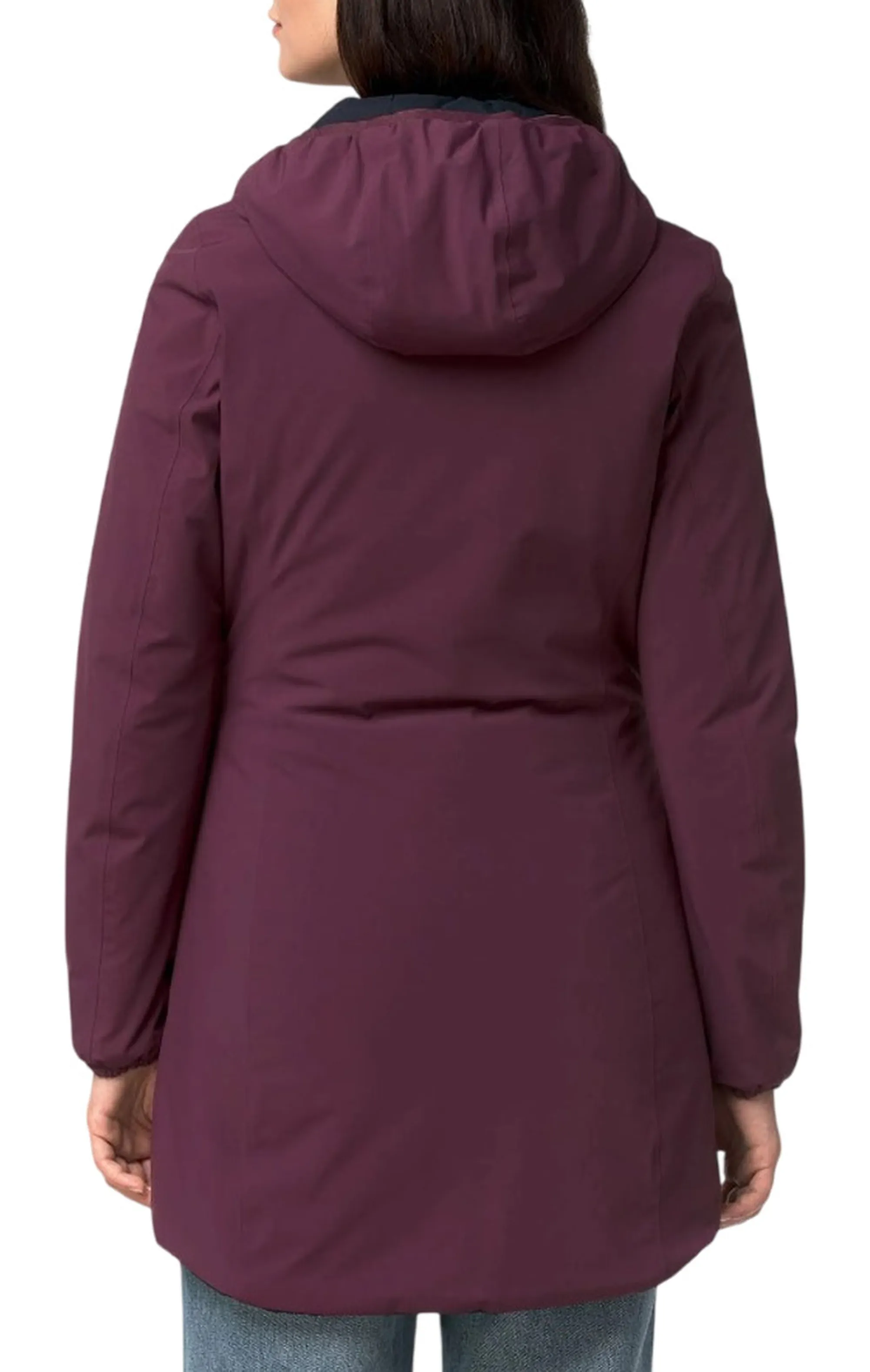 K-Way Trench Denise St Warm Reversible Violet Mauve Wine - Blue Depth K6128Uw 190622