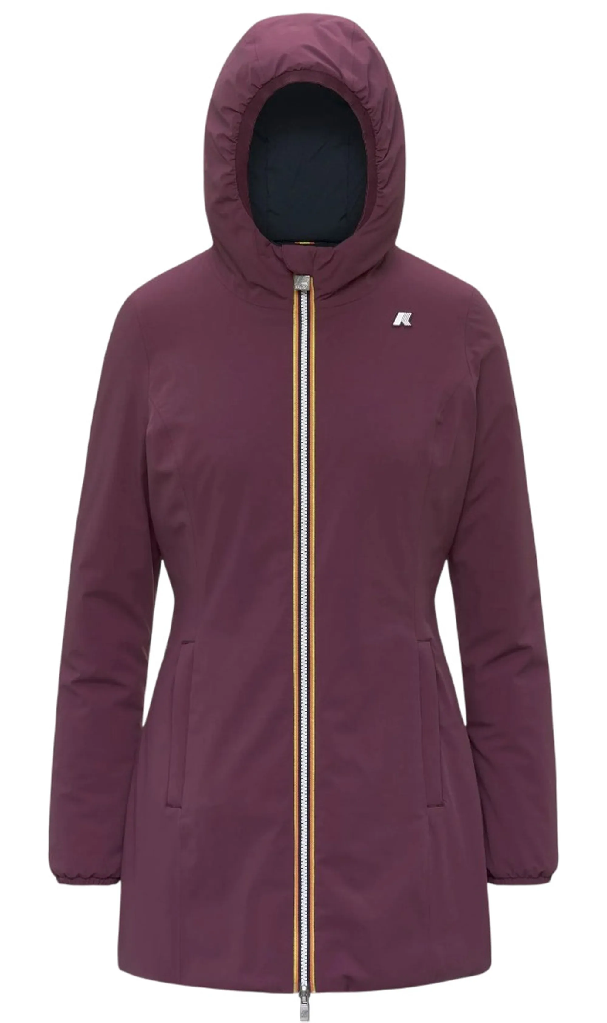 K-Way Trench Denise St Warm Reversible Violet Mauve Wine - Blue Depth K6128Uw 190624