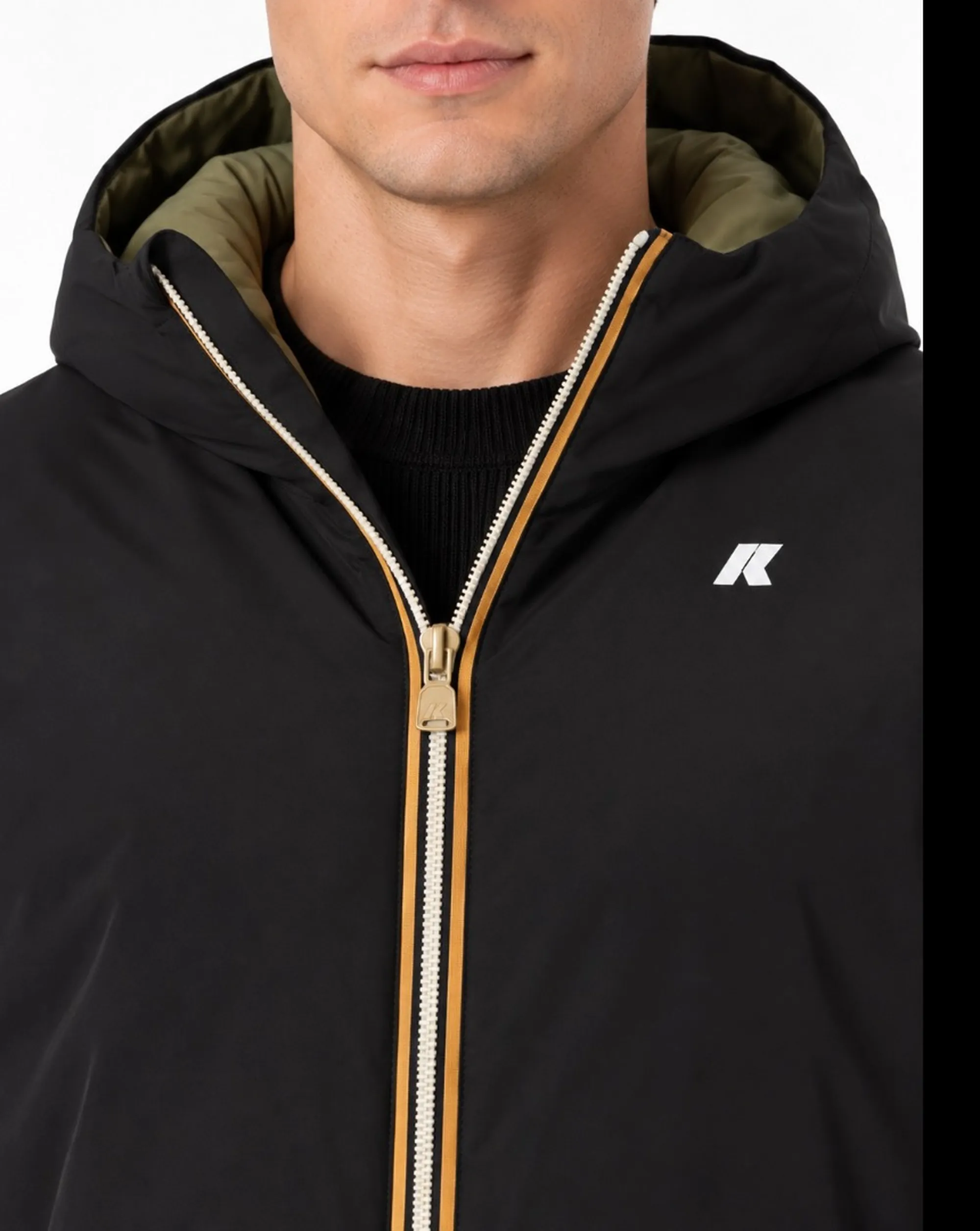 K-Way Trench Jacob St Warm Reversible Black Pure - Green A K6128Ww 190253
