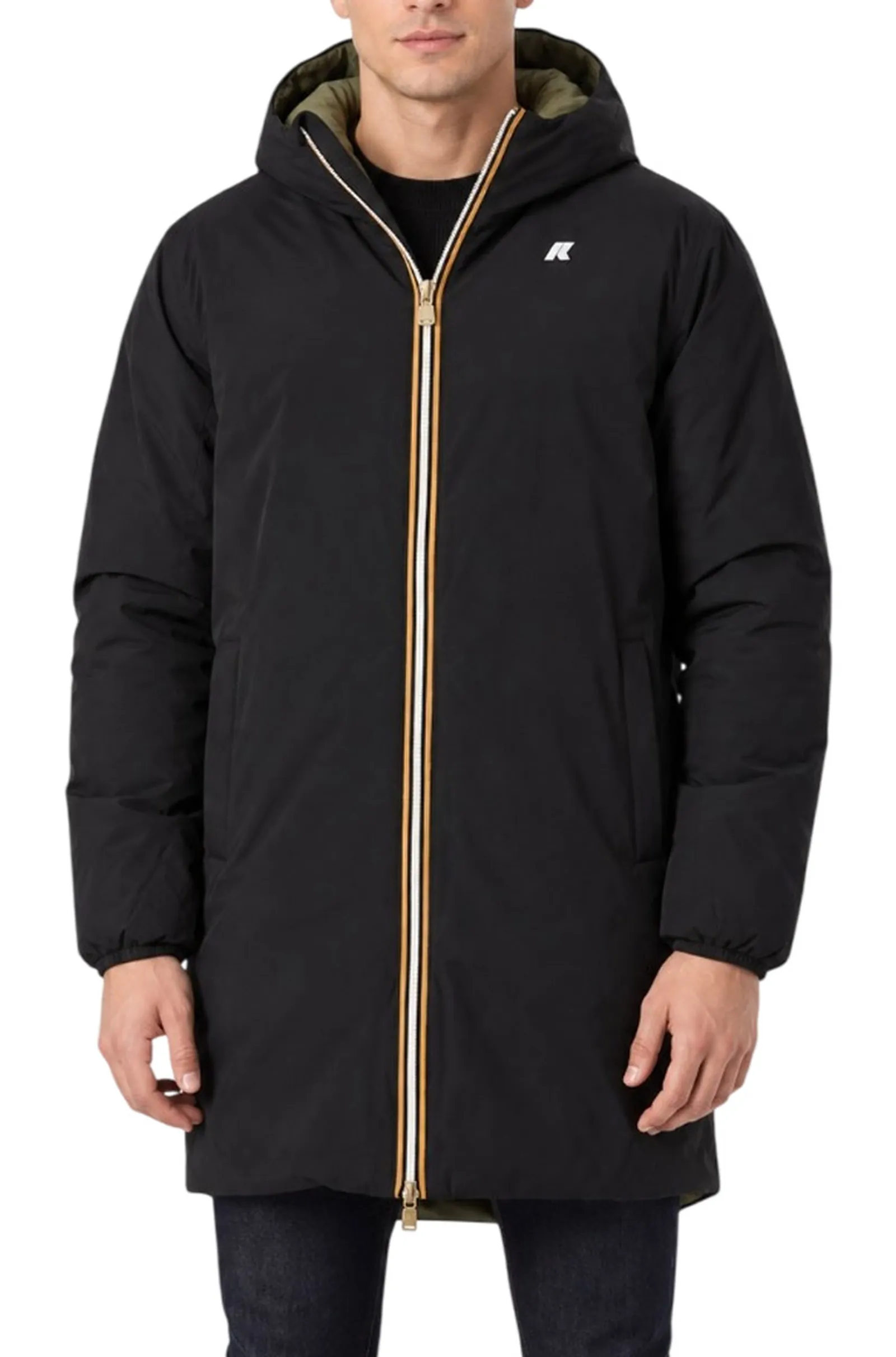 K-Way Trench Jacob St Warm Reversible Black Pure - Green A K6128Ww 193582