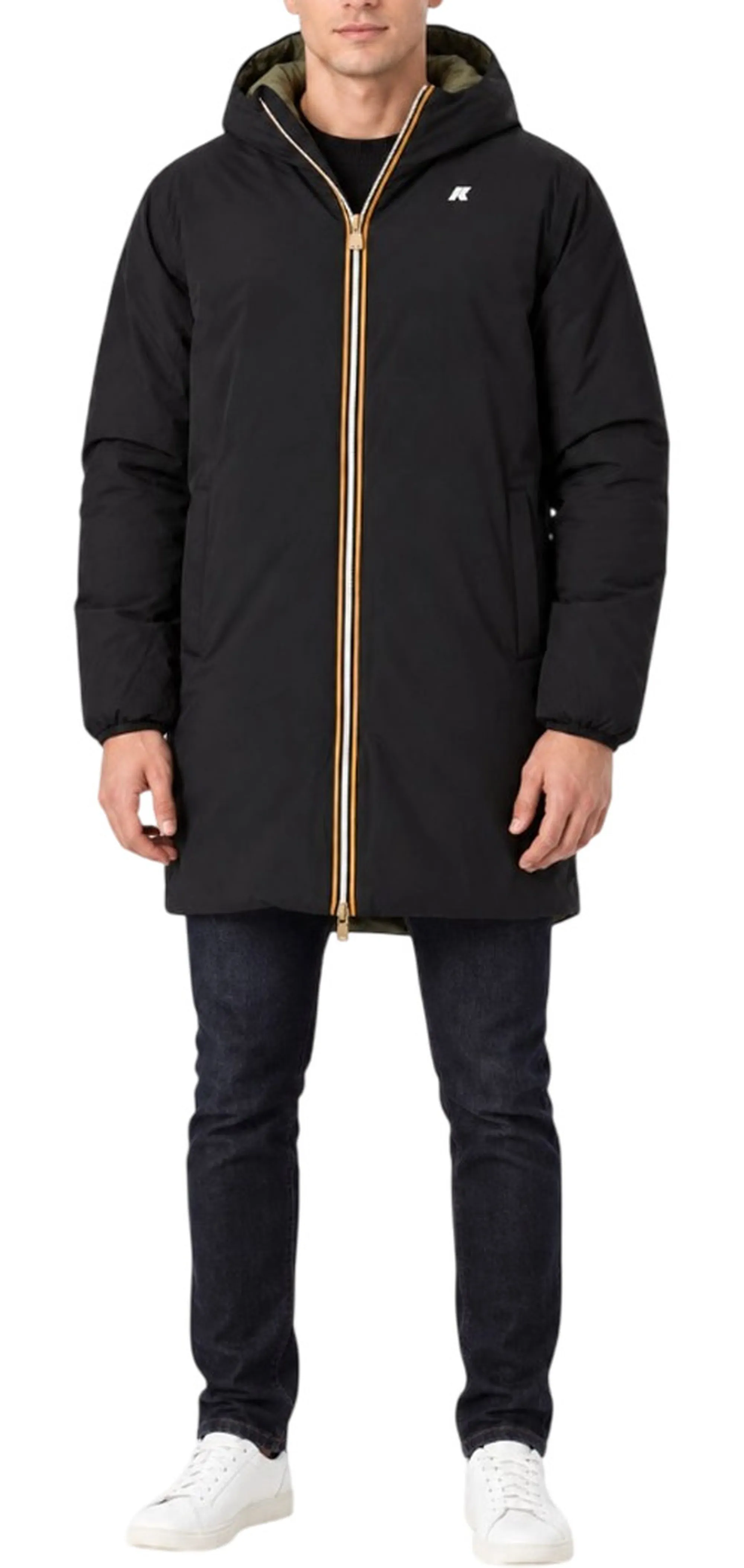 K-Way Trench Jacob St Warm Reversible Black Pure - Green A K6128Ww 193584