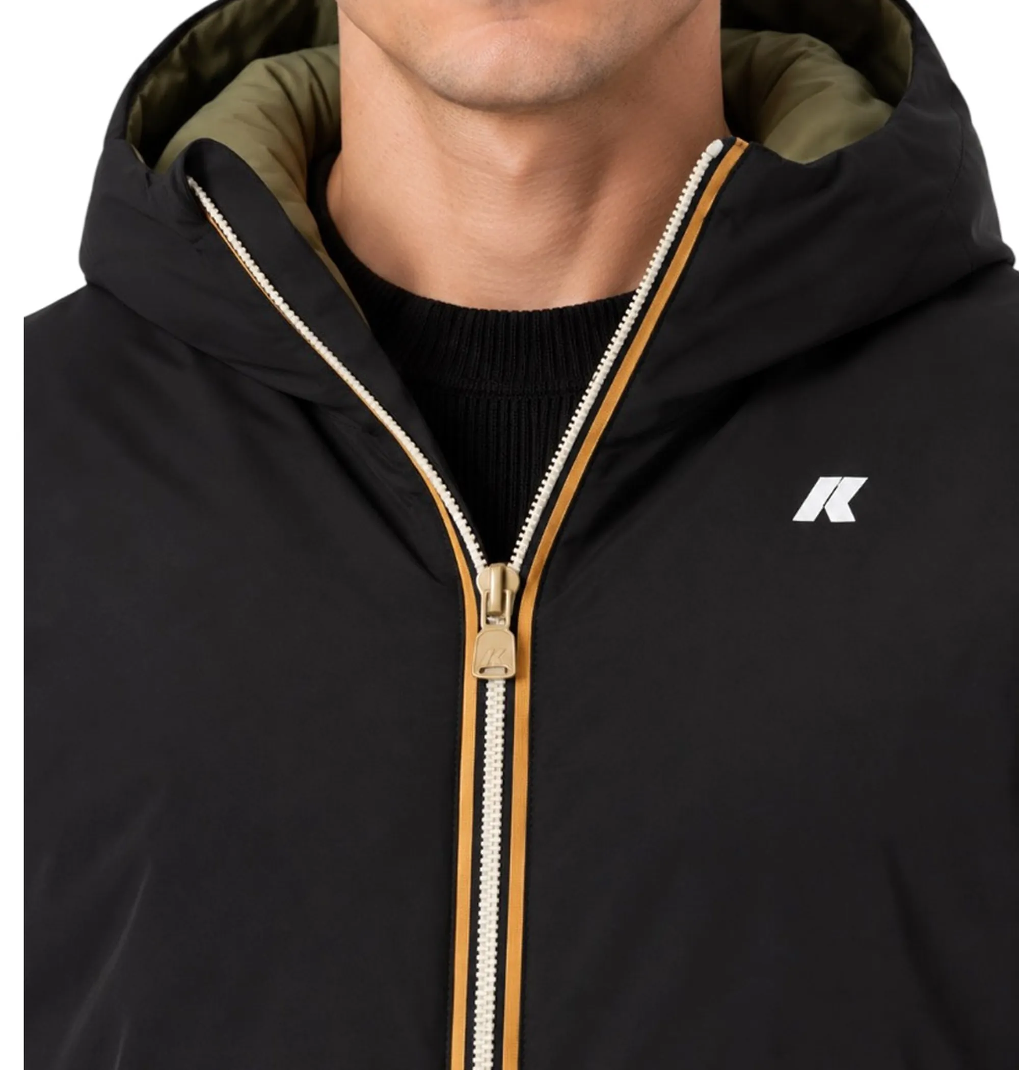 K-Way Trench Jacob St Warm Reversible Black Pure - Green A K6128Ww 193585