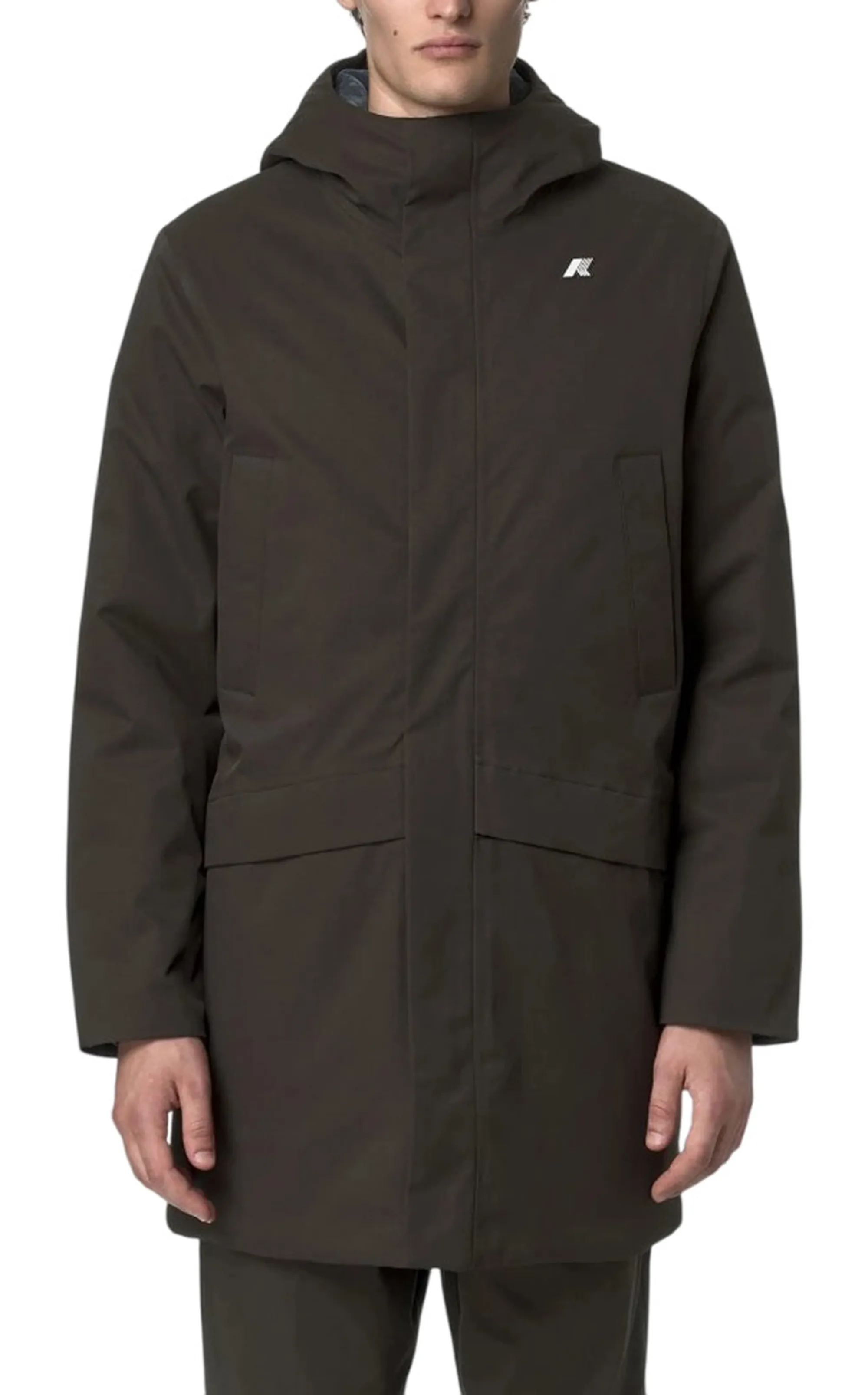 K-Way Trench Jarno Twill Marmotta Black Olive - Blue A K8133Fw 160774