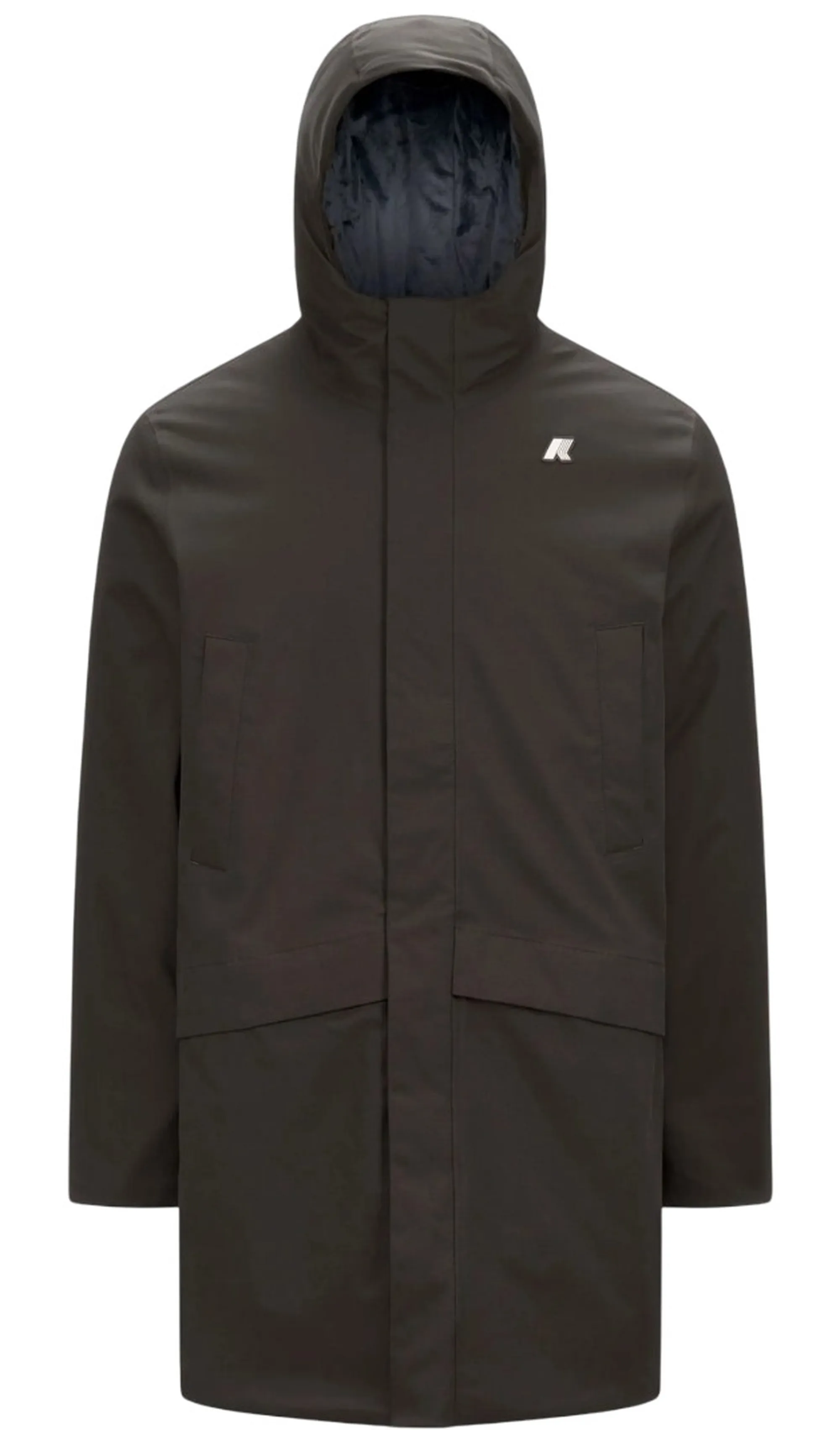 K-Way Trench Jarno Twill Marmotta Black Olive - Blue A K8133Fw 160781