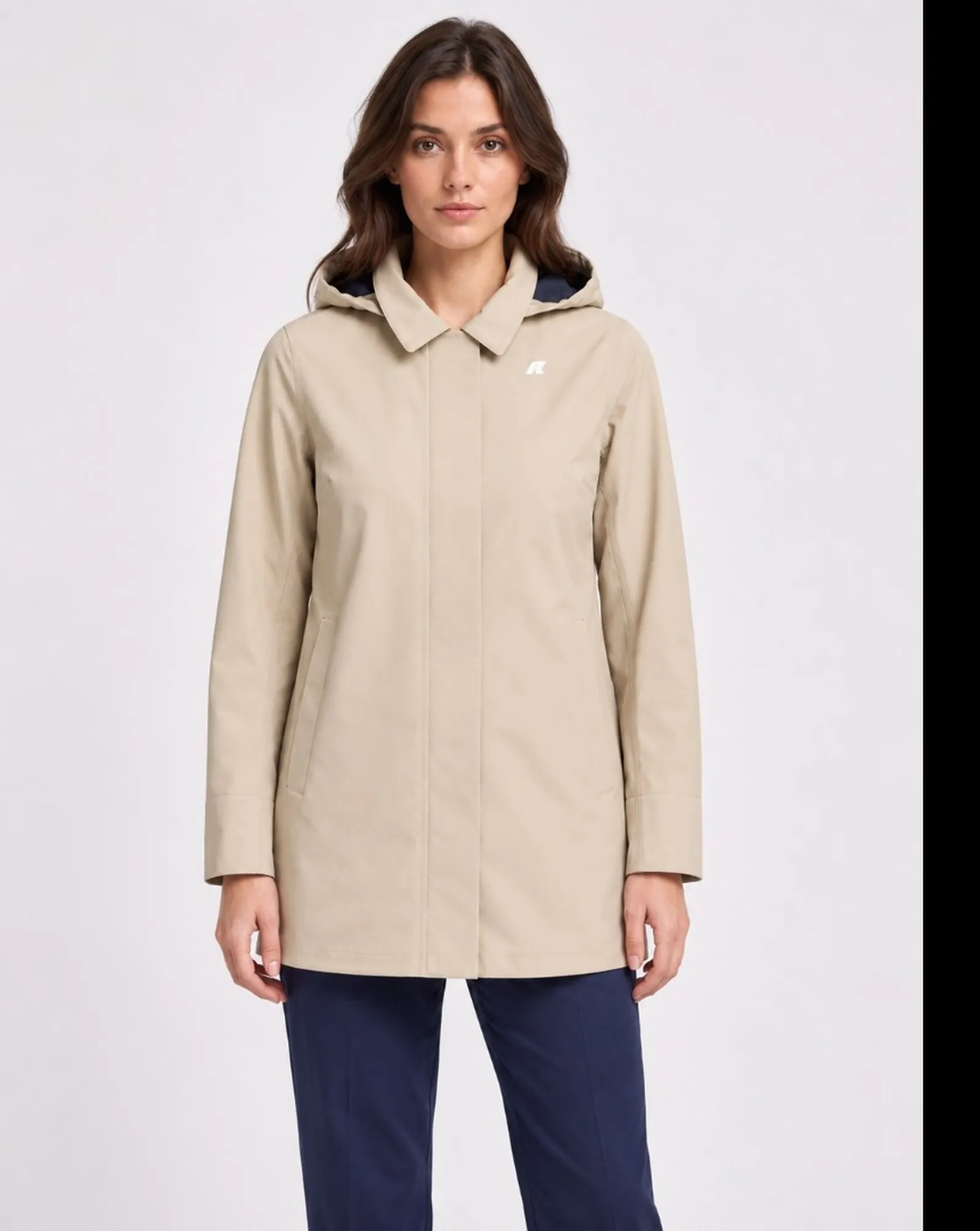 K-Way Trench Mathy Bonded Beige Cashmere - Blu K2148Bw 190217