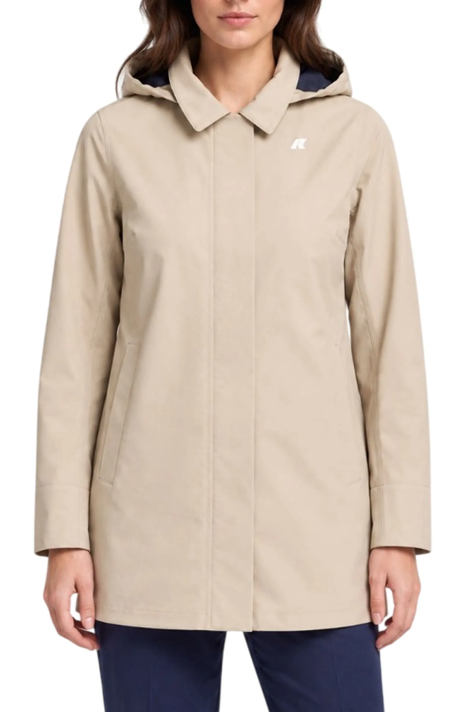 K-Way Trench Mathy Bonded Beige Cashmere - Blu K2148Bw 190612
