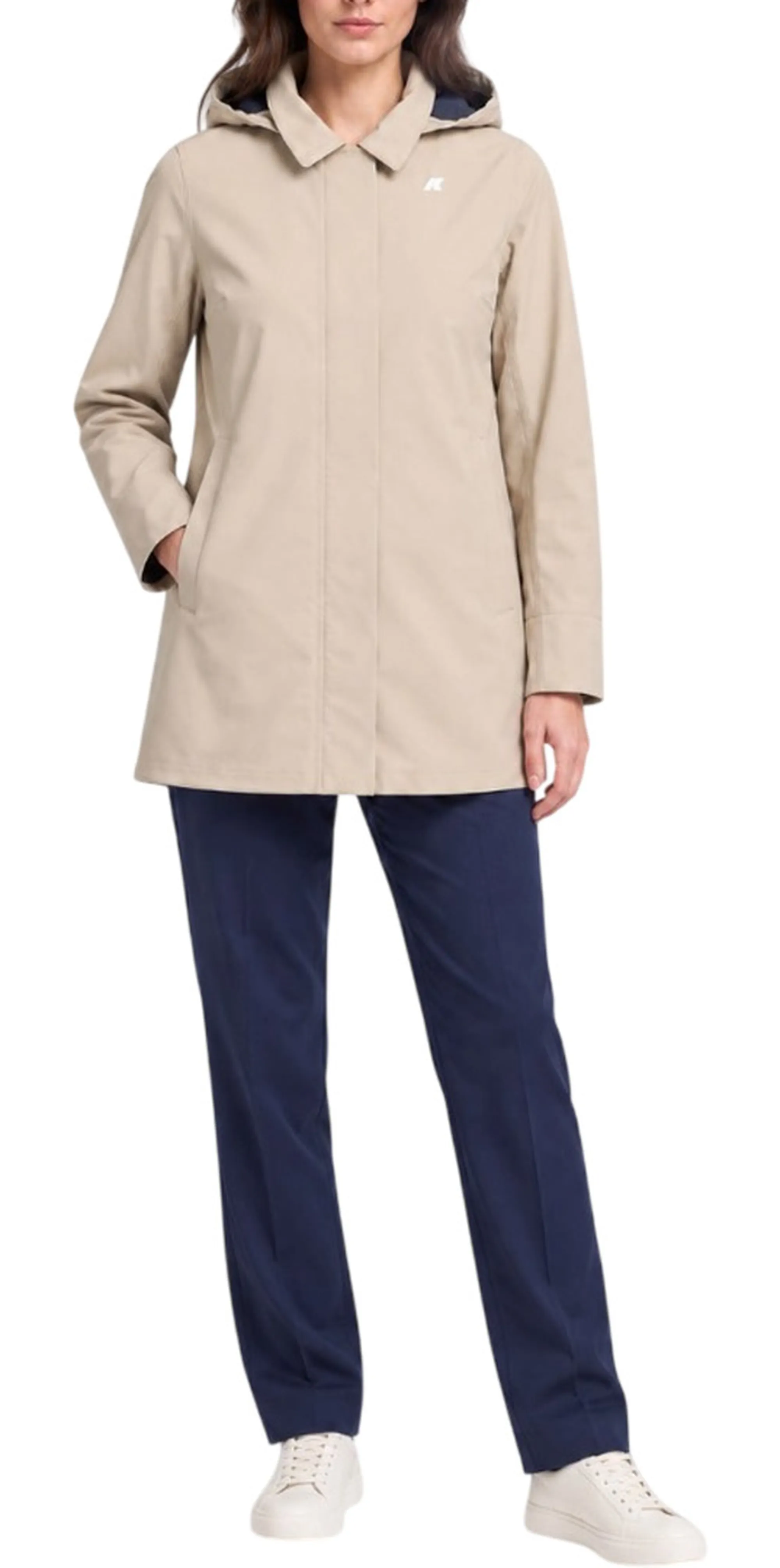 K-Way B'Trench Mathy Bonded' Beige Cashmere - Blu K2148Bw 190618