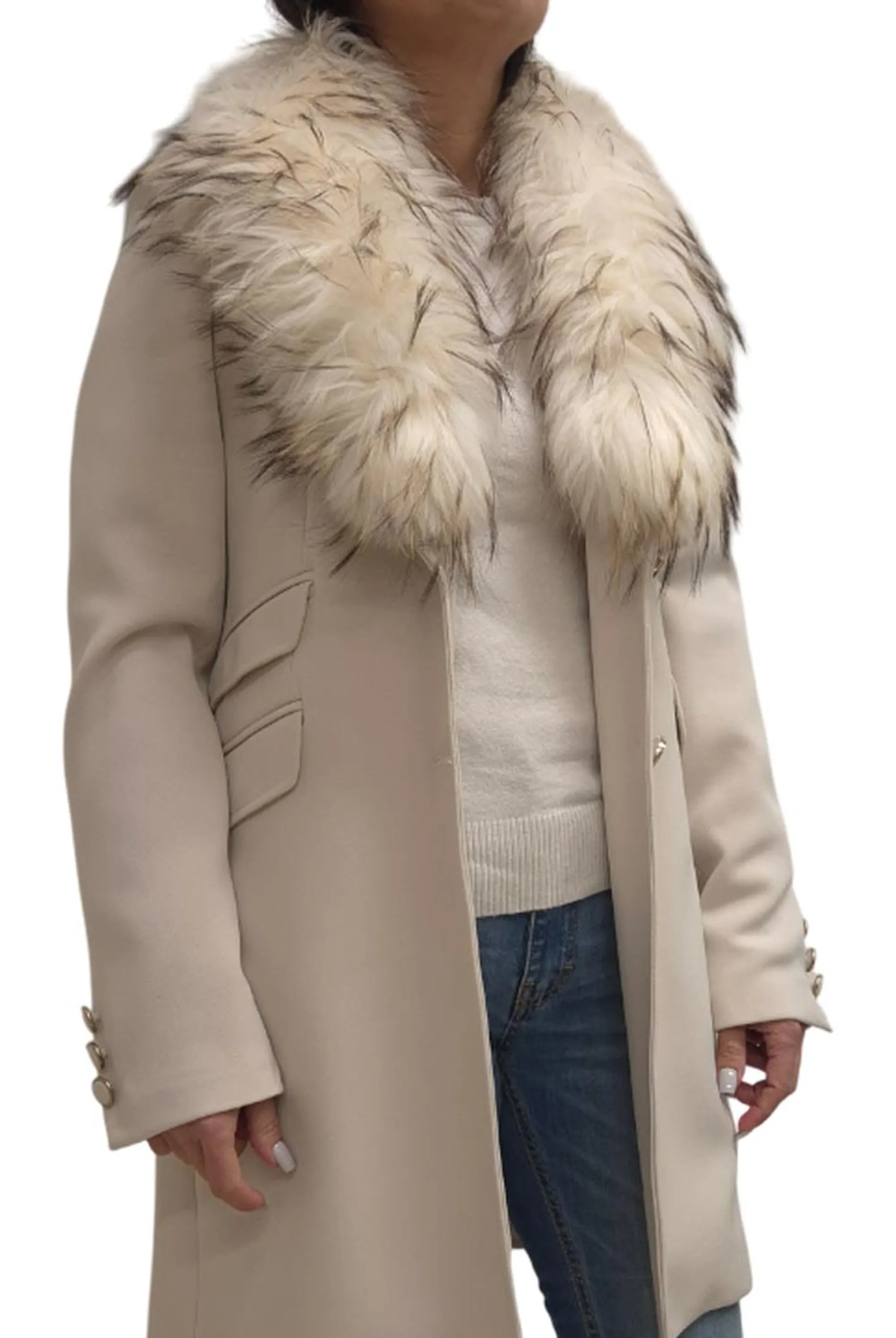 Kocca Cappotto Jolukafur Avorio Jolukafur 168641