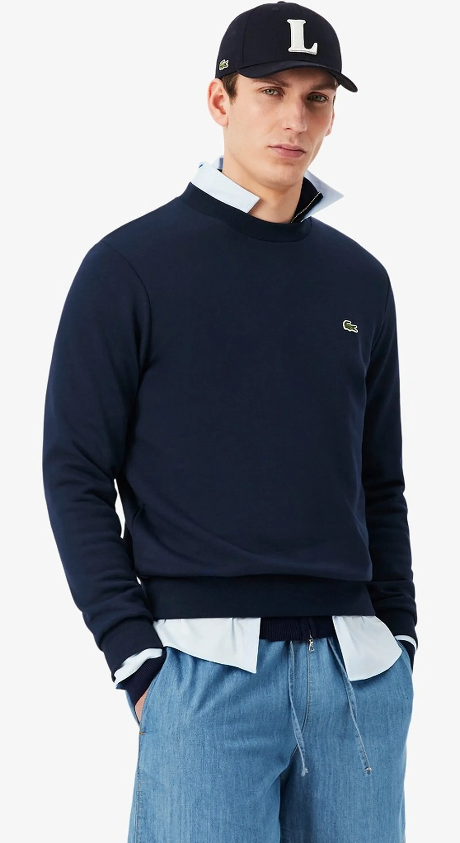 Lacoste Felpa Tessuto Felpato Classic Fit Blu Sh9801 192762
